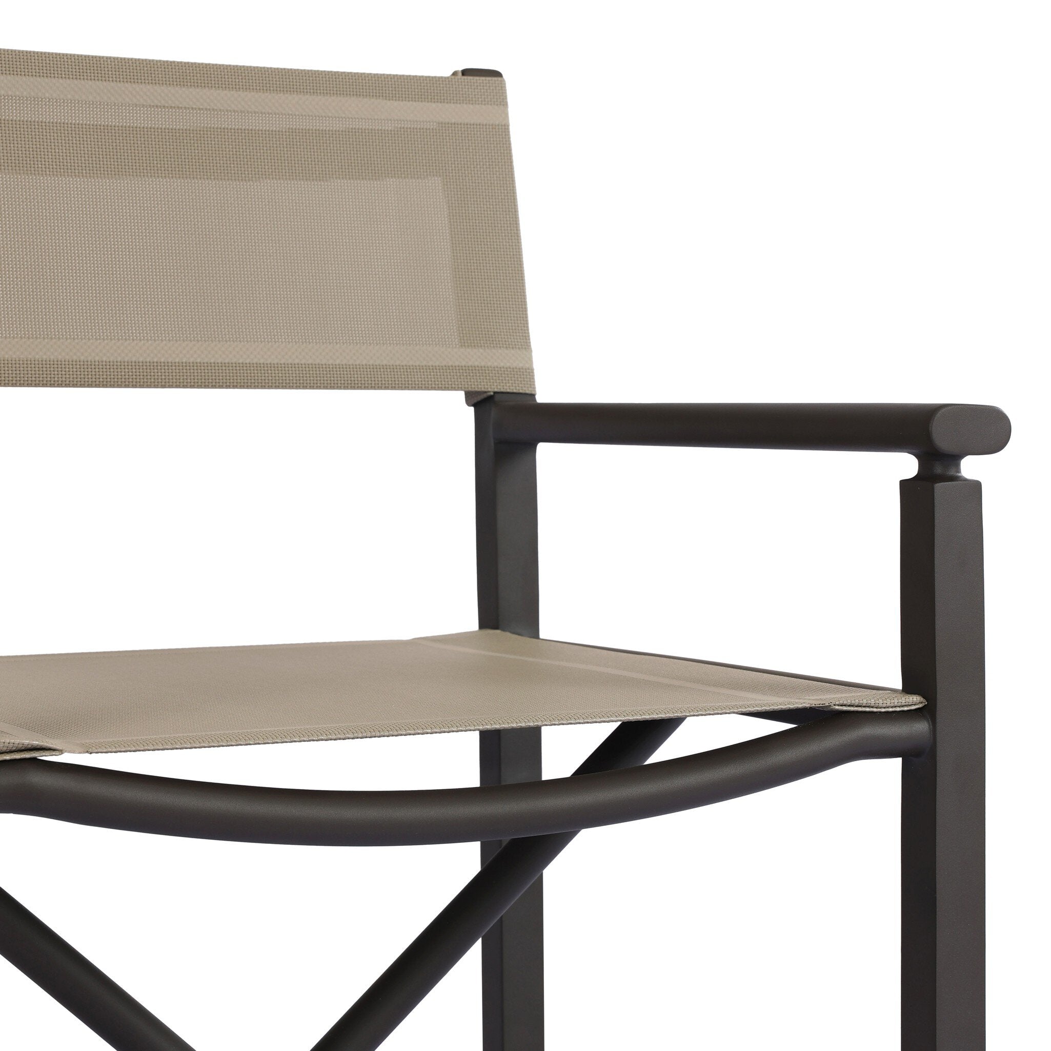 Four Hands Brisco Taupe Mesh Outdoor Dining Chair close-up detail 2