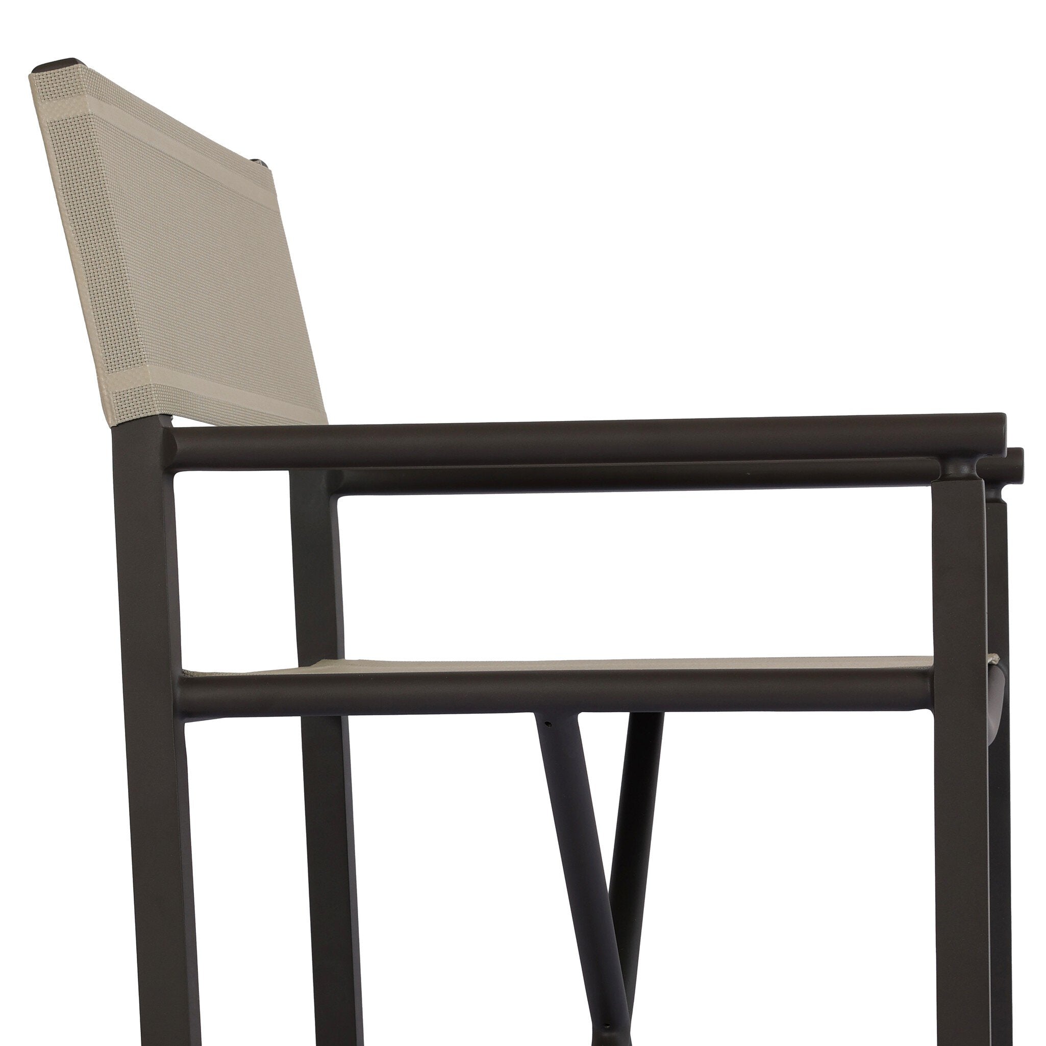 Four Hands Brisco Taupe Mesh Outdoor Dining Chair close-up detail 7