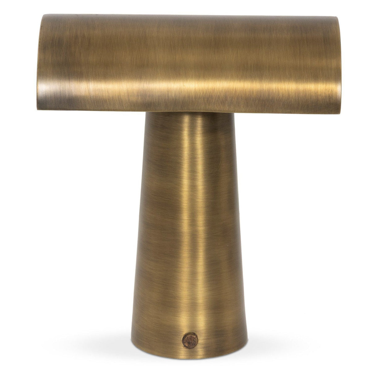 Four Hands Lumo Aged Antique Brass Iron Cordless Table Lamp front view