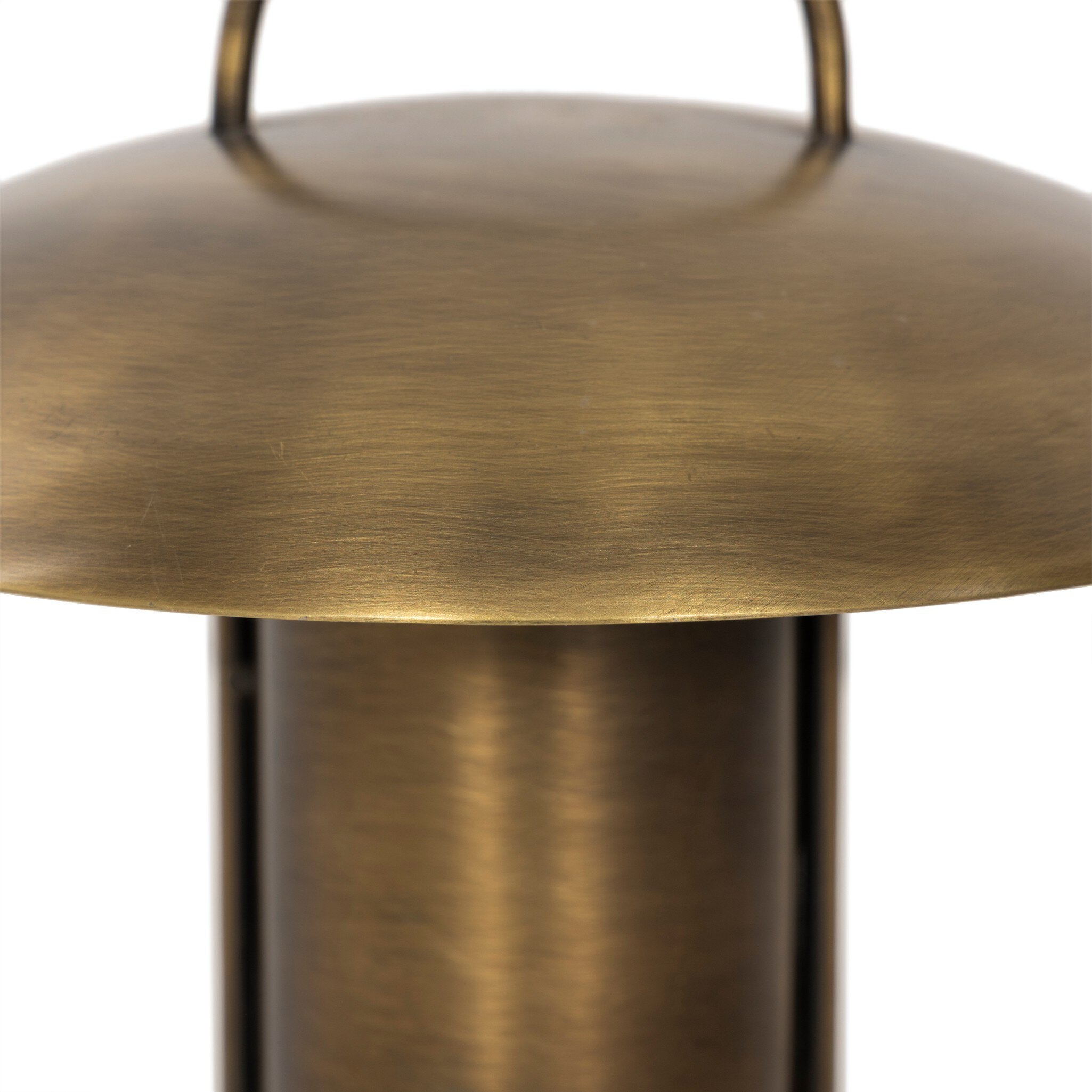 Four Hands Kivo Aged Antique Brass Iron Cordless Table Lamp close-up detail 3