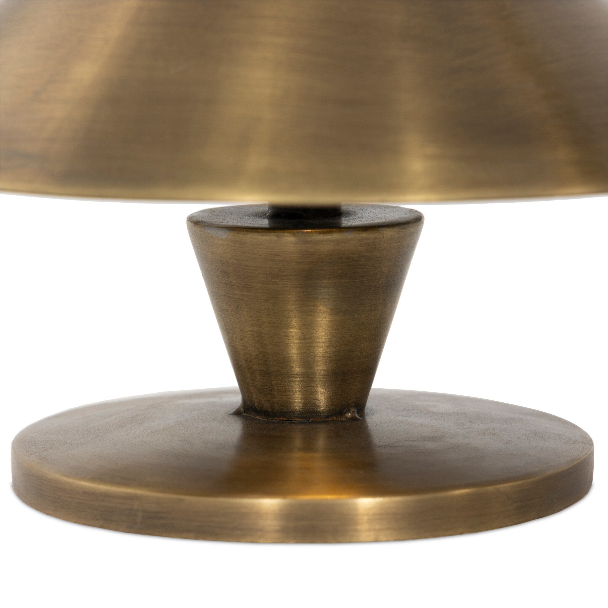 Four Hands Nyra Aged Antique Brass Iron Cordless Table Lamp close-up detail 3