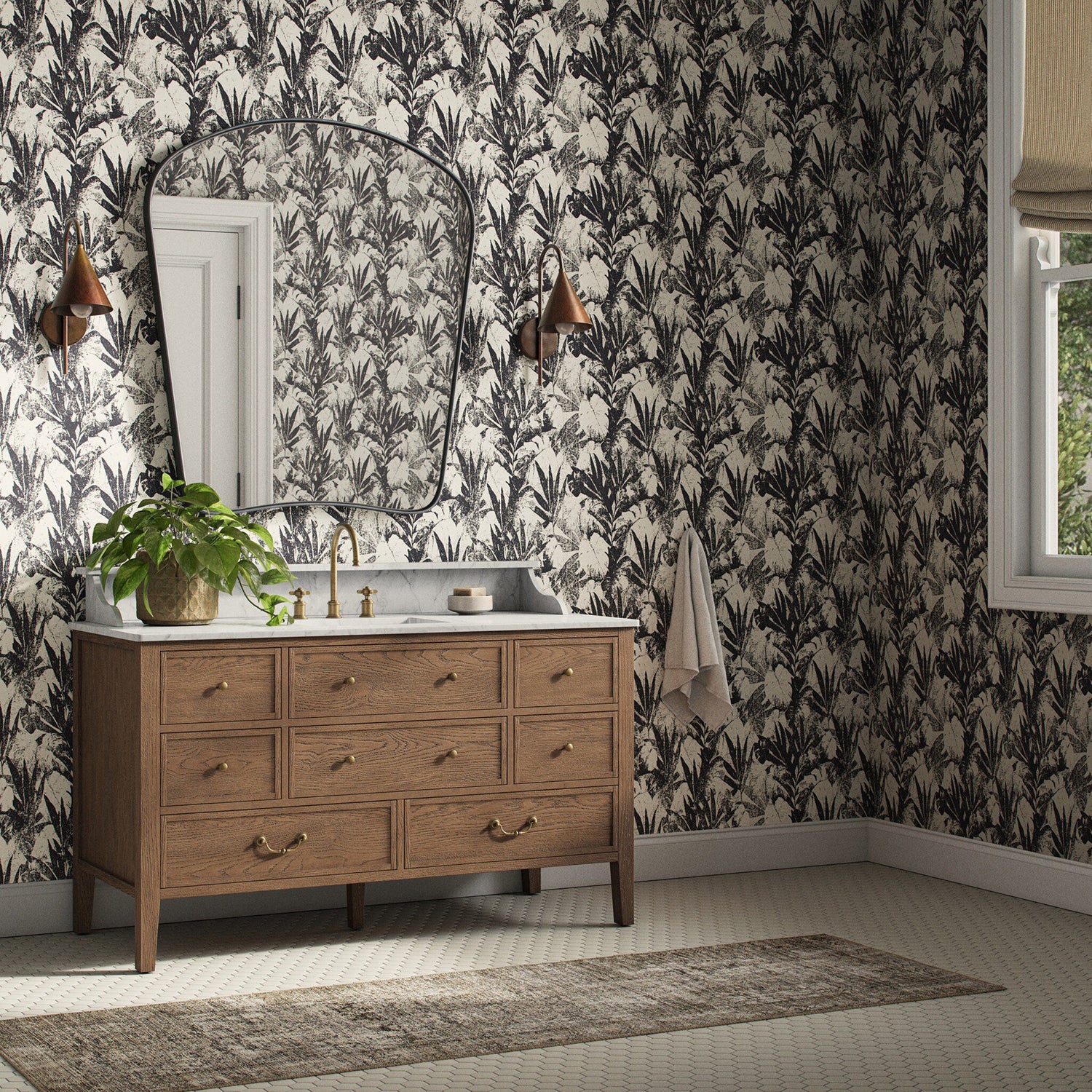 Getty Images x Four Hands Tropic Paradise Black II Wallpaper