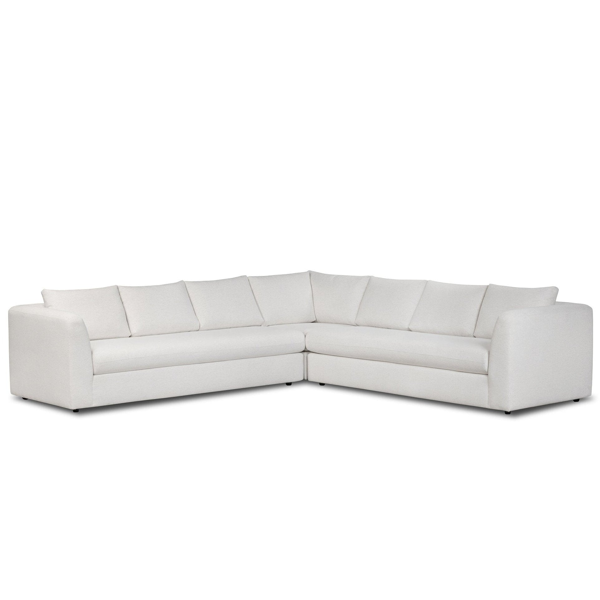 Four Hands Anissa Crypton Nomad Snow 3 Piece Corner Sectional Sofa - styled view