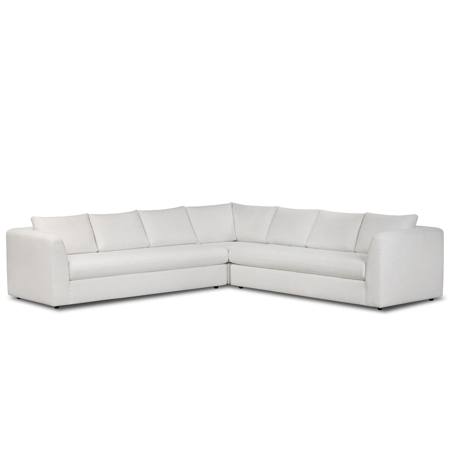 Four Hands Anissa Crypton Nomad Snow 3 Piece Corner Sectional Sofa - styled view