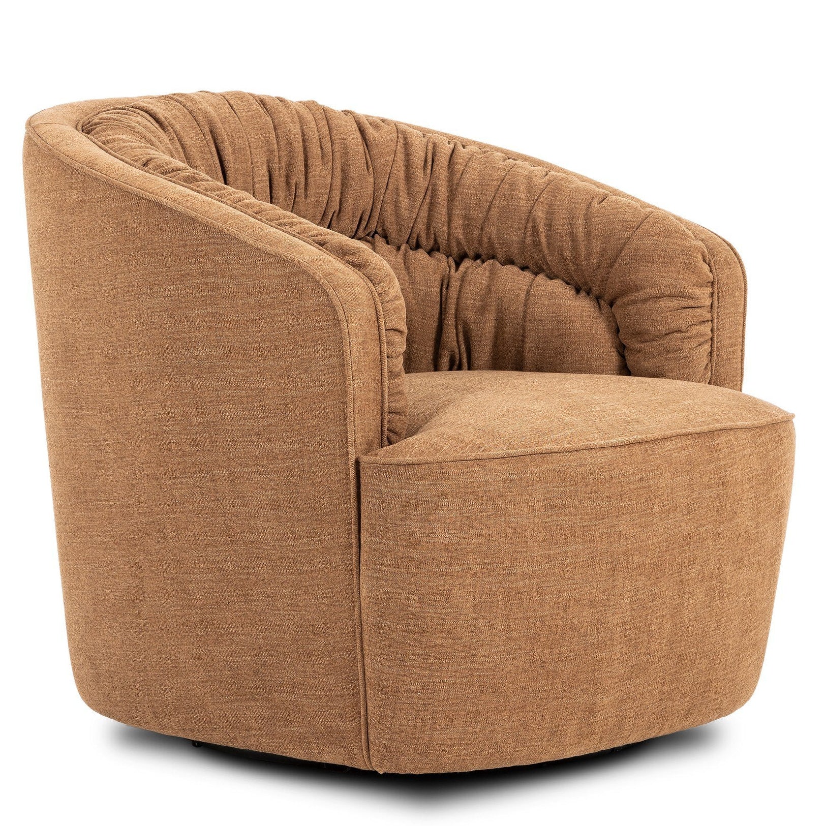 Four Hands Vivienne Laughlin Ochre Swivel Chair - styled view