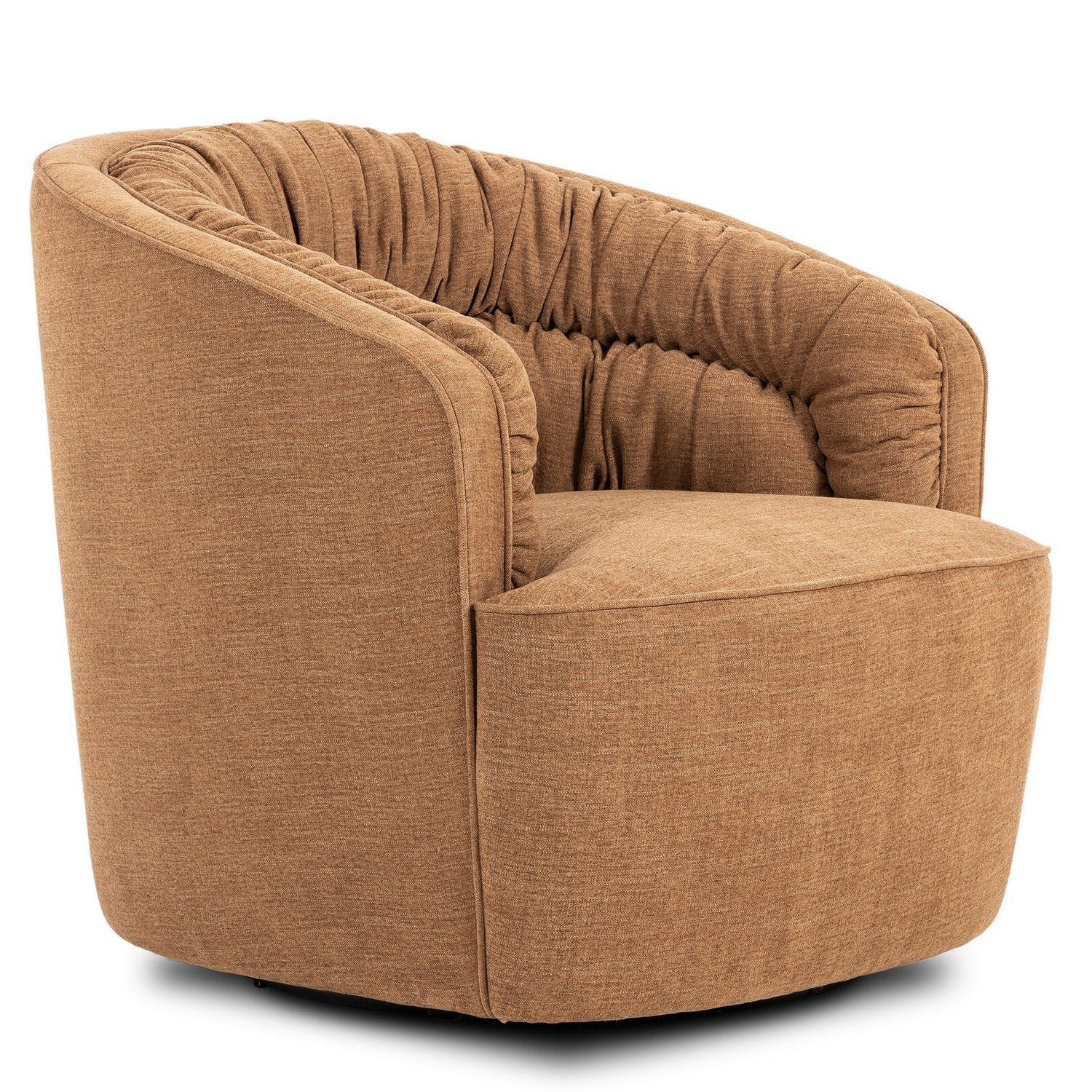Four Hands Vivienne Laughlin Ochre Swivel Chair - styled view