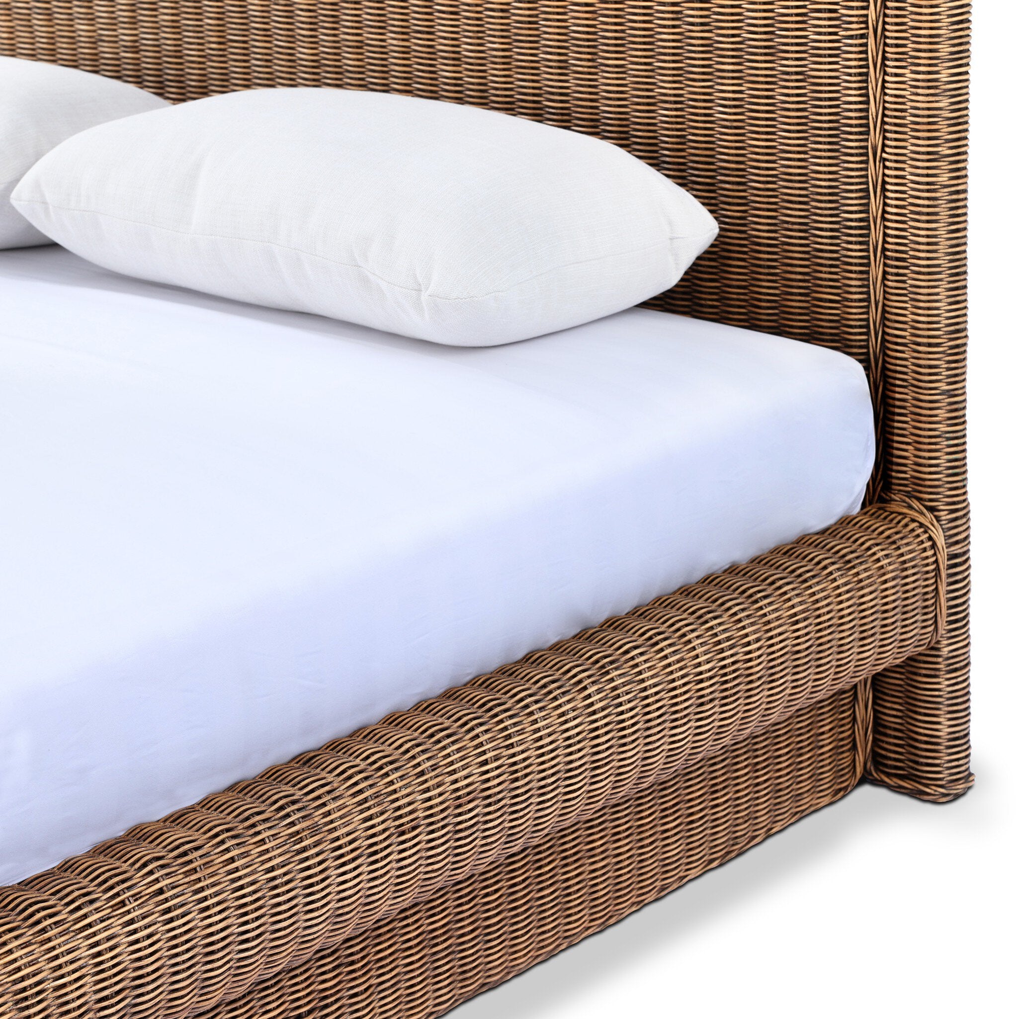 Four Hands Costa Natural Brown Rattan Bed - detail 1