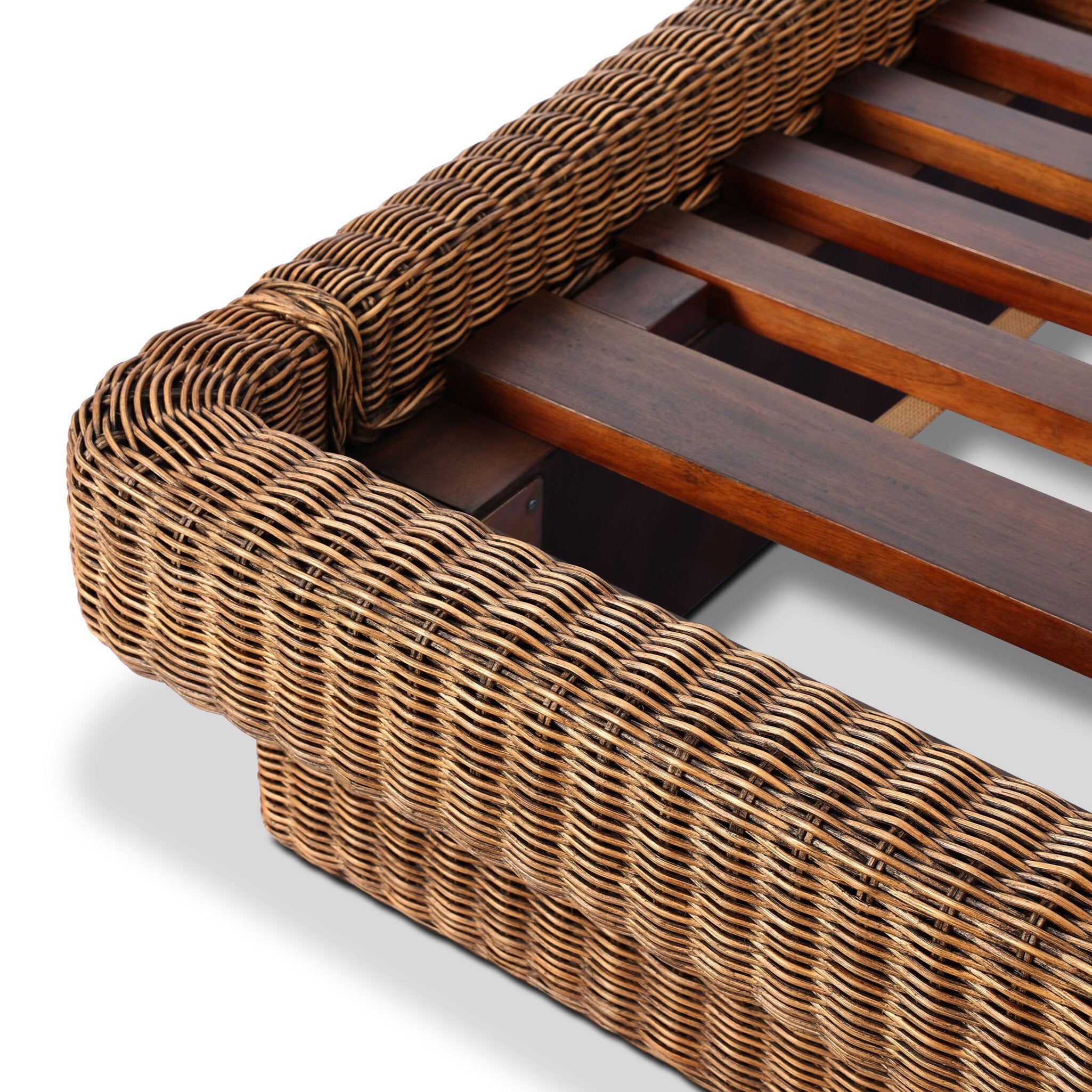 Four Hands Costa Natural Brown Rattan Bed - detail 5