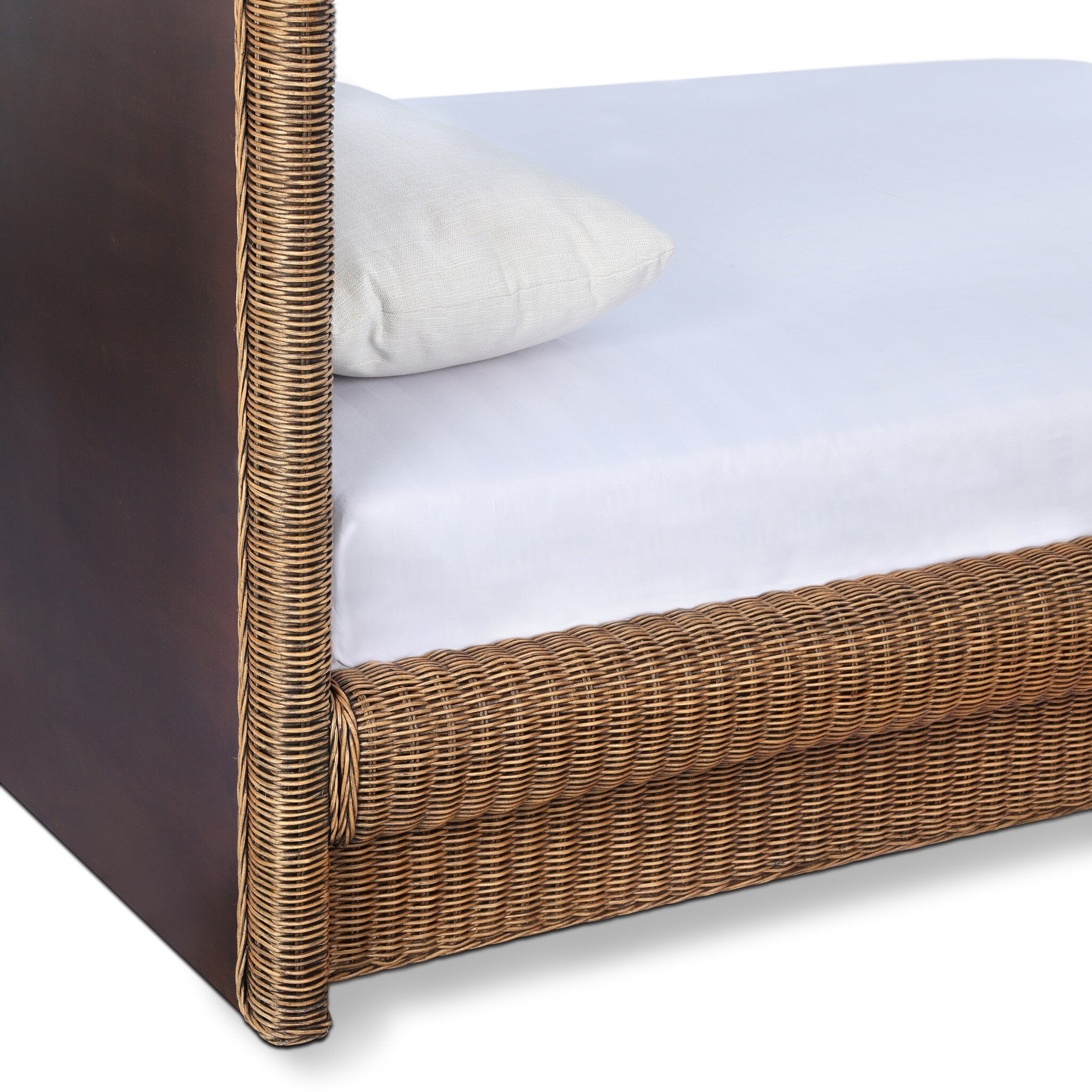 Four Hands Costa Natural Brown Rattan Bed - detail 6