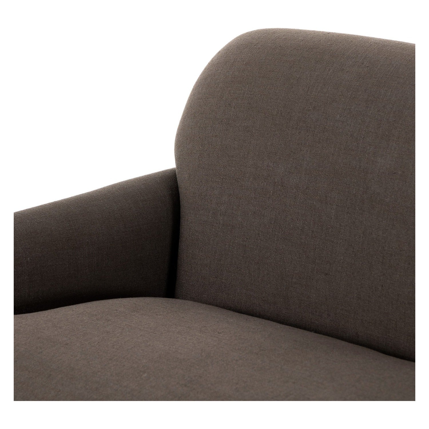 Four Hands Tiani Savoy Coffee Sofa 95in with reverse camelback and pleated arms, close-up detail of fabric, view 2