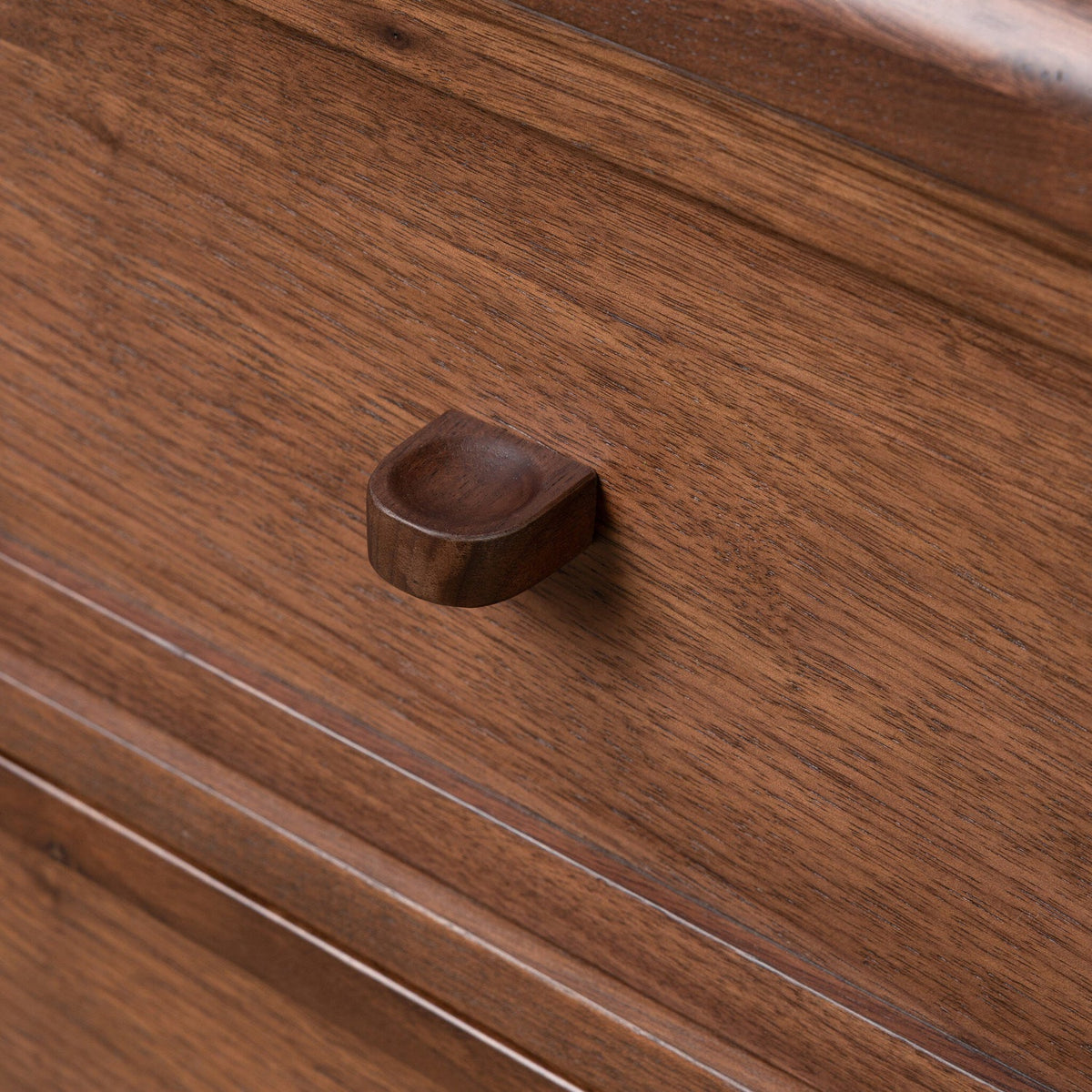 Four Hands Vincent Dark Brown Walnut Media Console w/Record Storage construction close-up