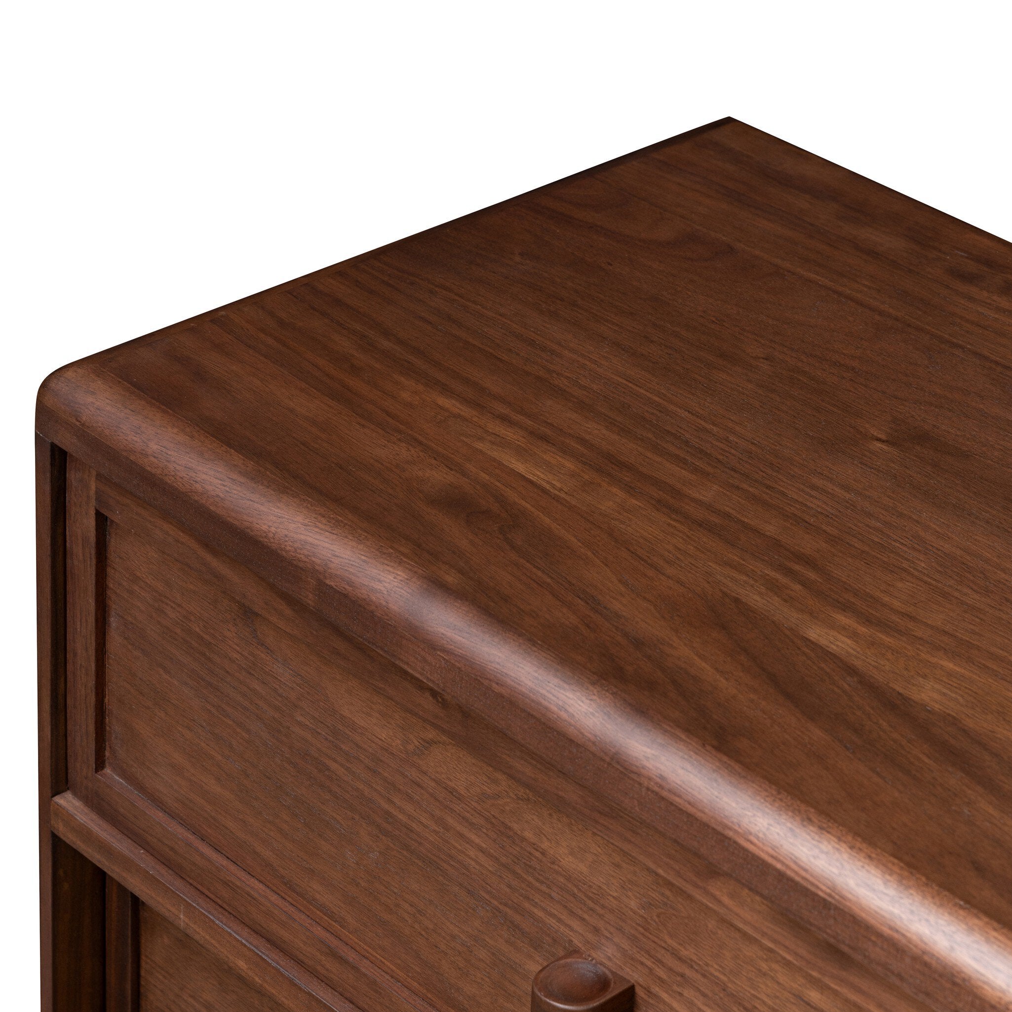Four Hands Vincent Dark Brown Walnut Media Console w/Record Storage texture close-up