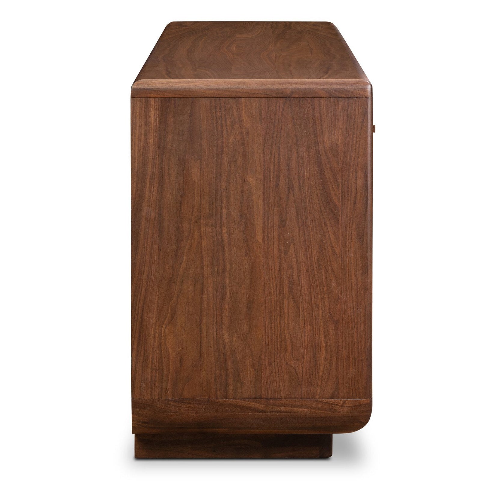 Four Hands Vincent Dark Brown Walnut Media Console w/Record Storage side view