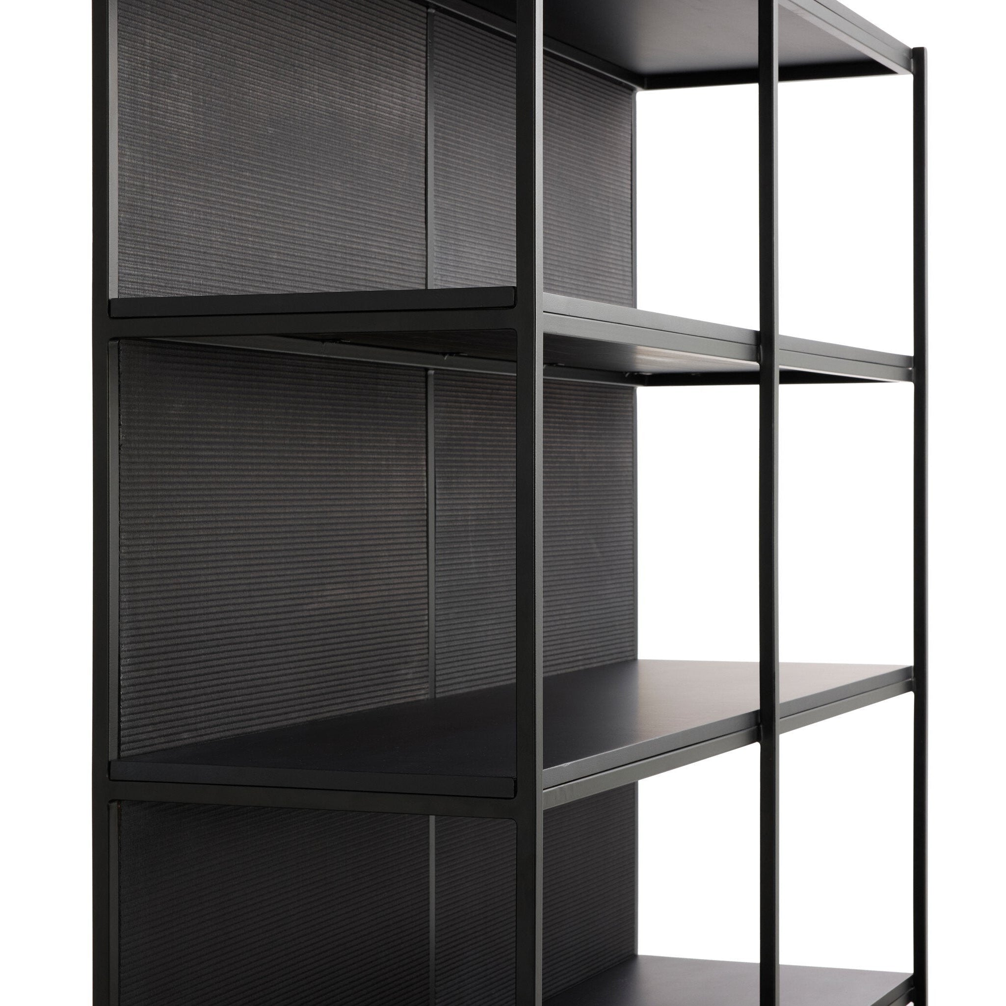 Four Hands Igor Satin Black Bookcase detail view 2