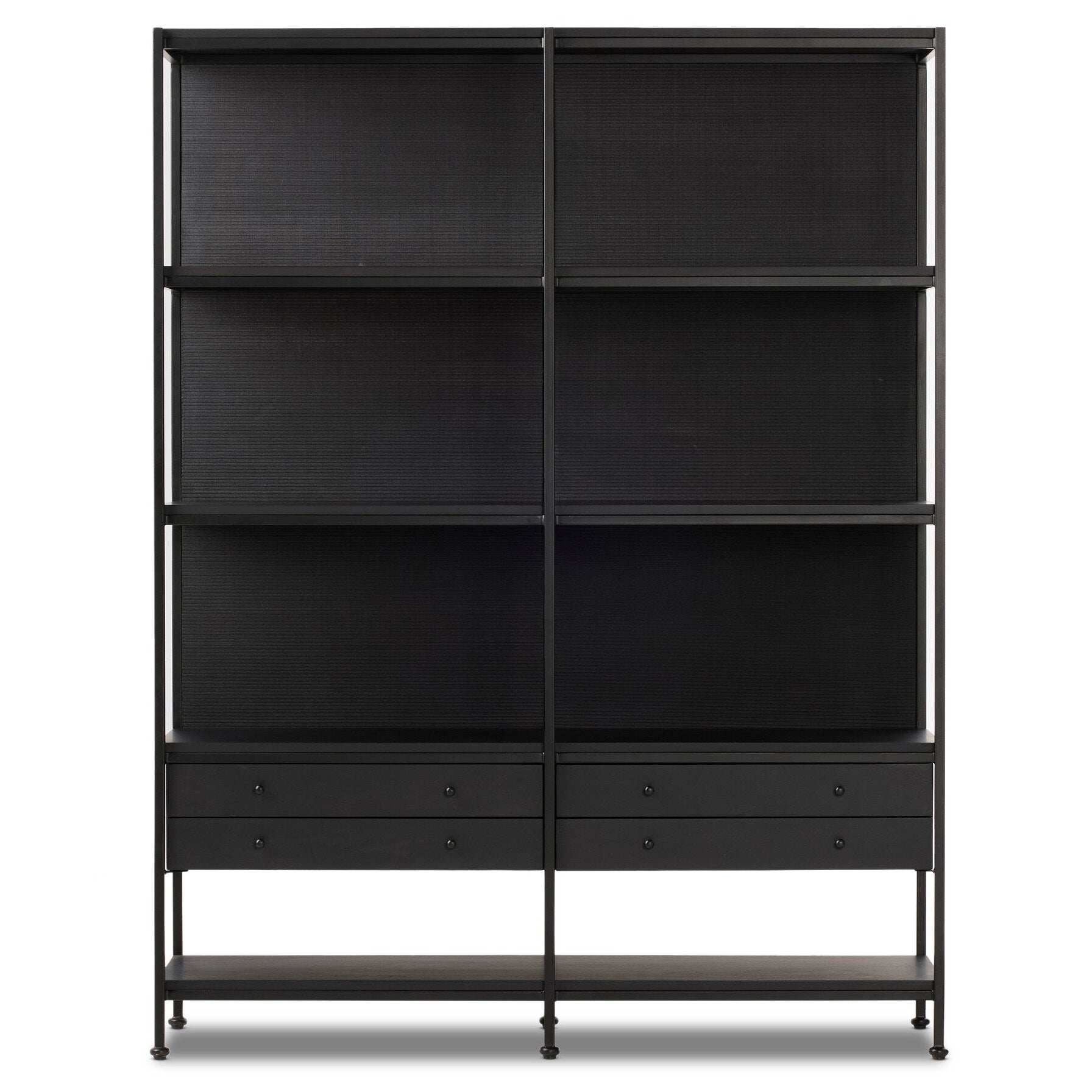 Four Hands Igor Satin Black Bookcase front view