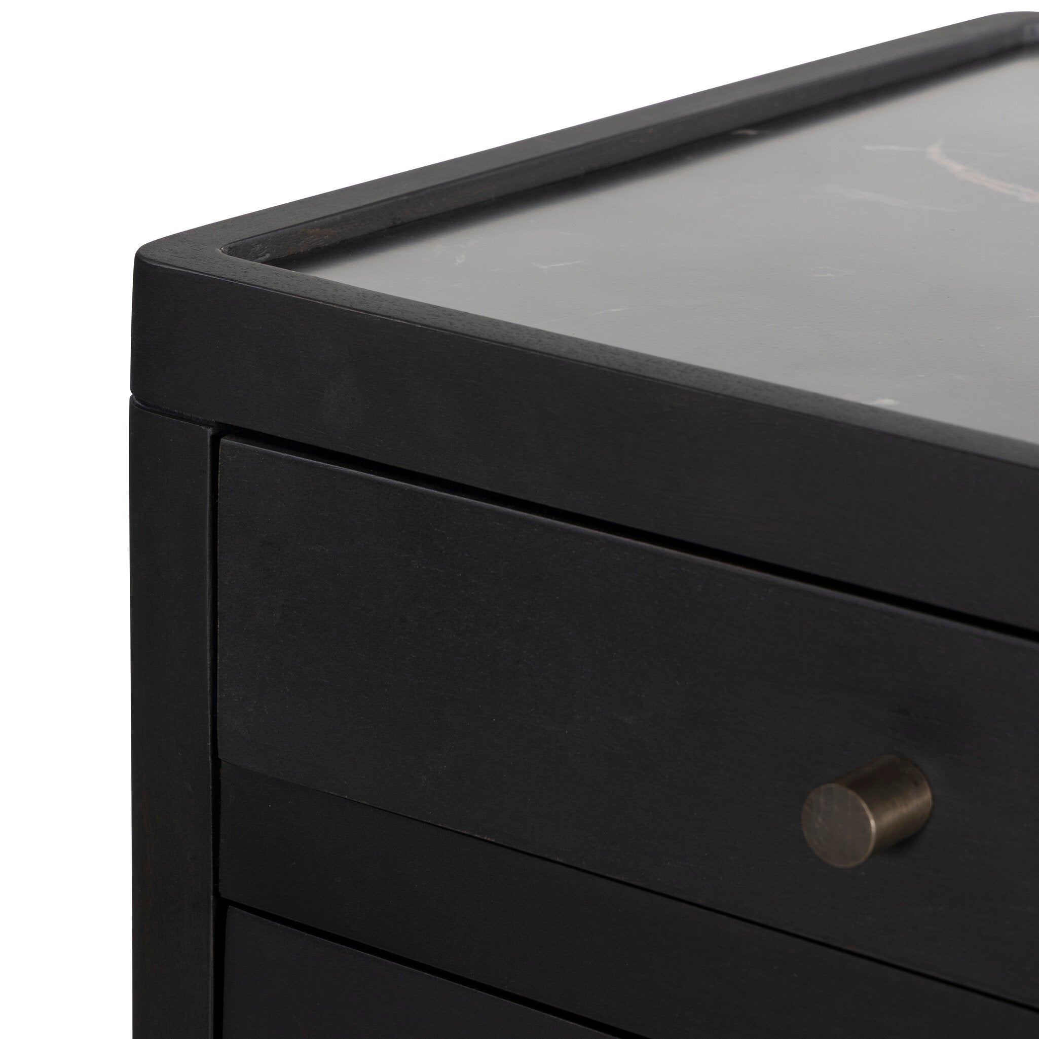 Four Hands Santiago Smoked Black Mango Bar Cabinet detail view