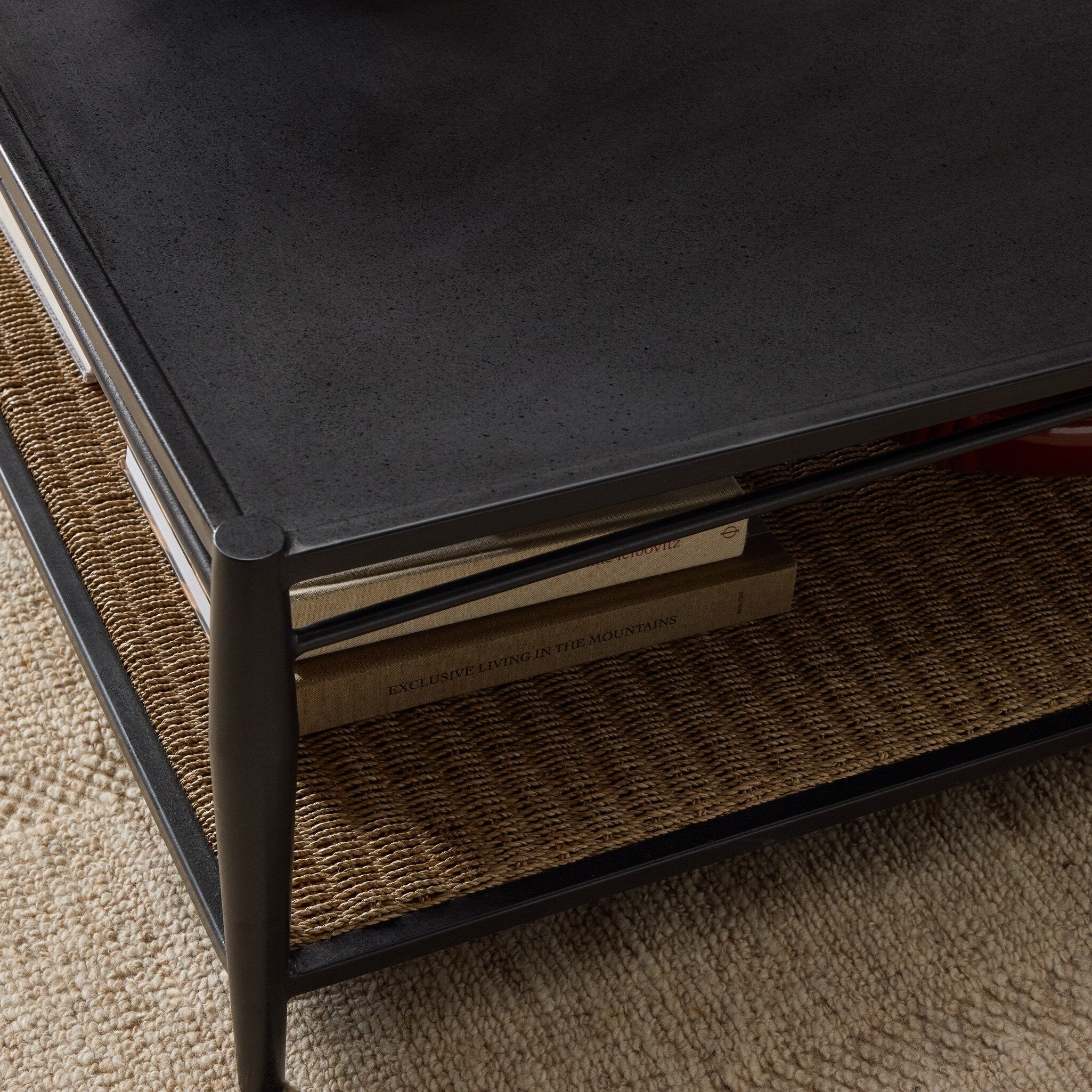 Four Hands Thalen Rough Iron Coffee Table detail view 8