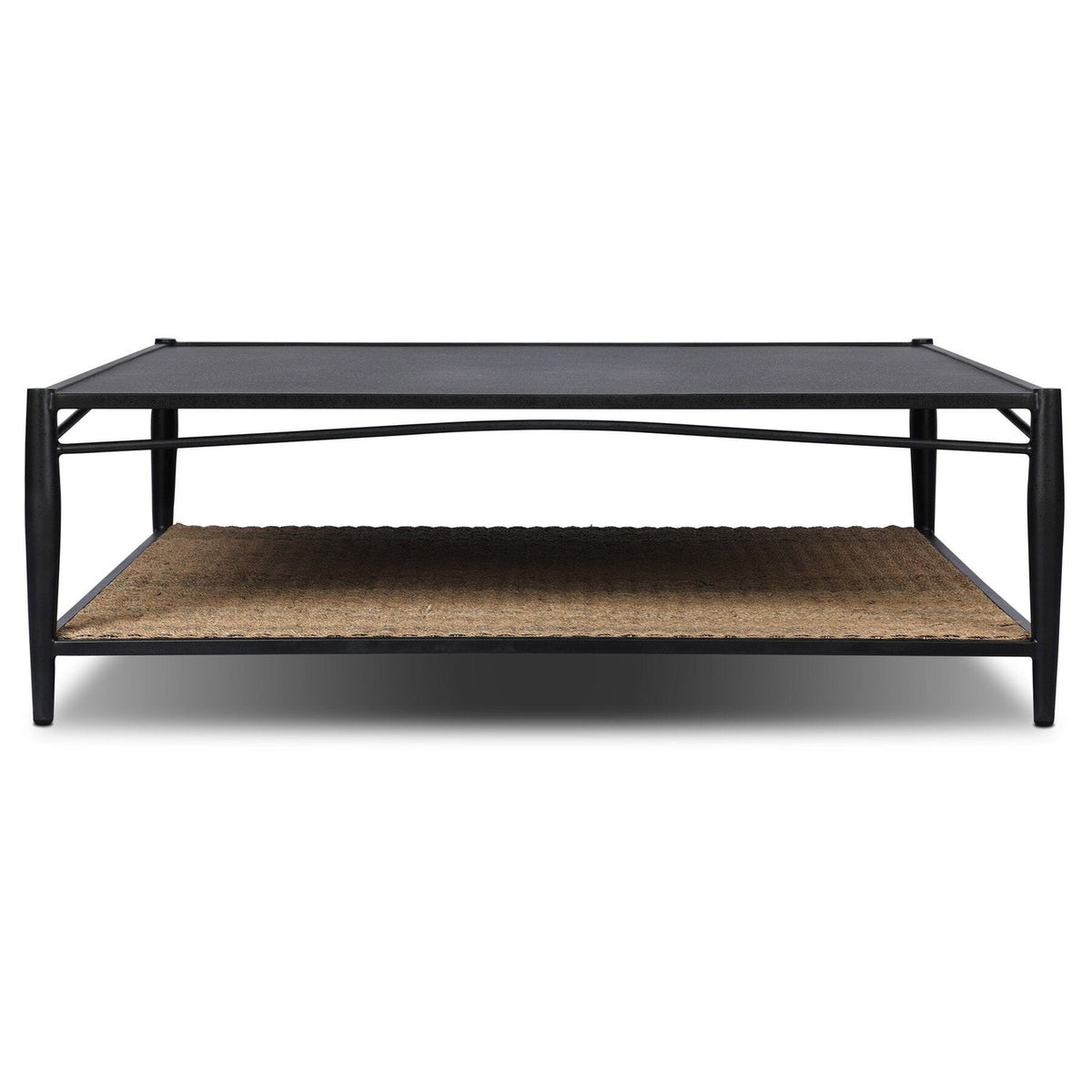 Four Hands Thalen Rough Iron Coffee Table front view