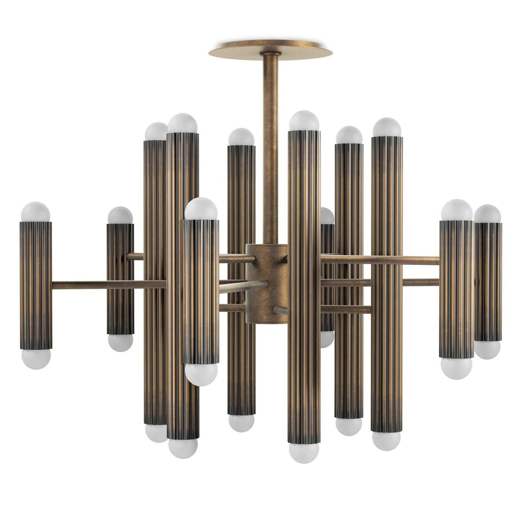 Four Hands Vesta Heritage Bronze Brass Chandelier front view