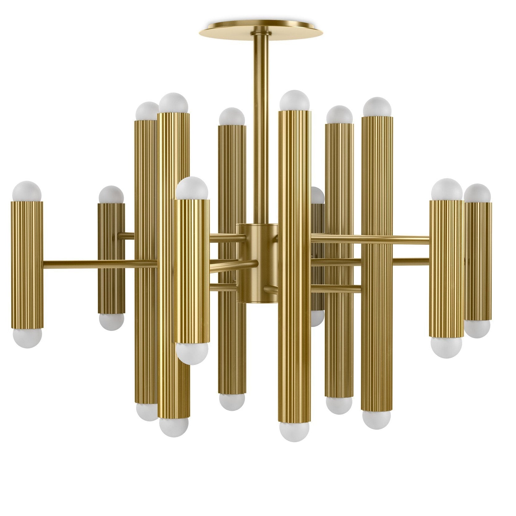 Four Hands Vesta Burnished Brass Chandelier front view