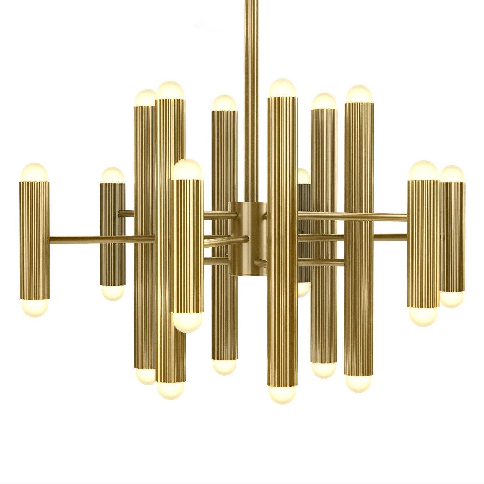 Four Hands Vesta Burnished Brass Chandelier styled view 2