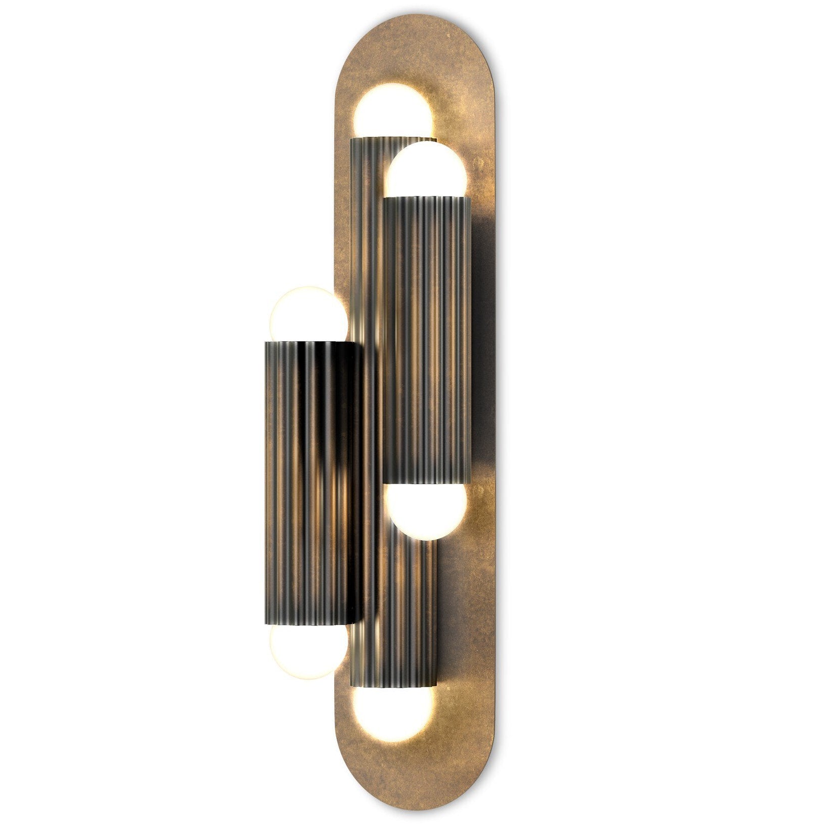 Four Hands Vesta Heritage Bronze Brass Triple Wall Sconce lifestyle setting