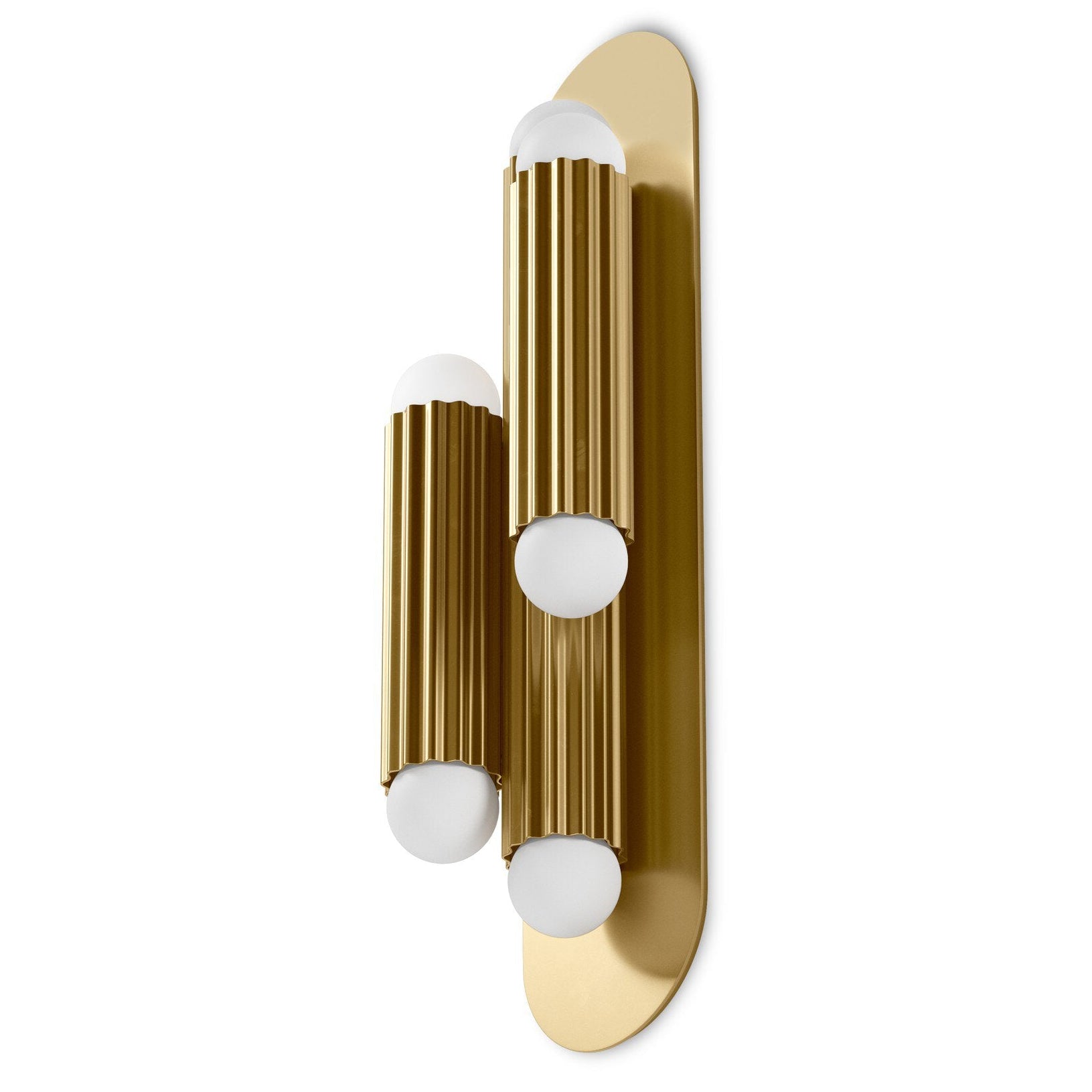 Four Hands Vesta Burnished Brass Triple Wall Sconce close-up detail