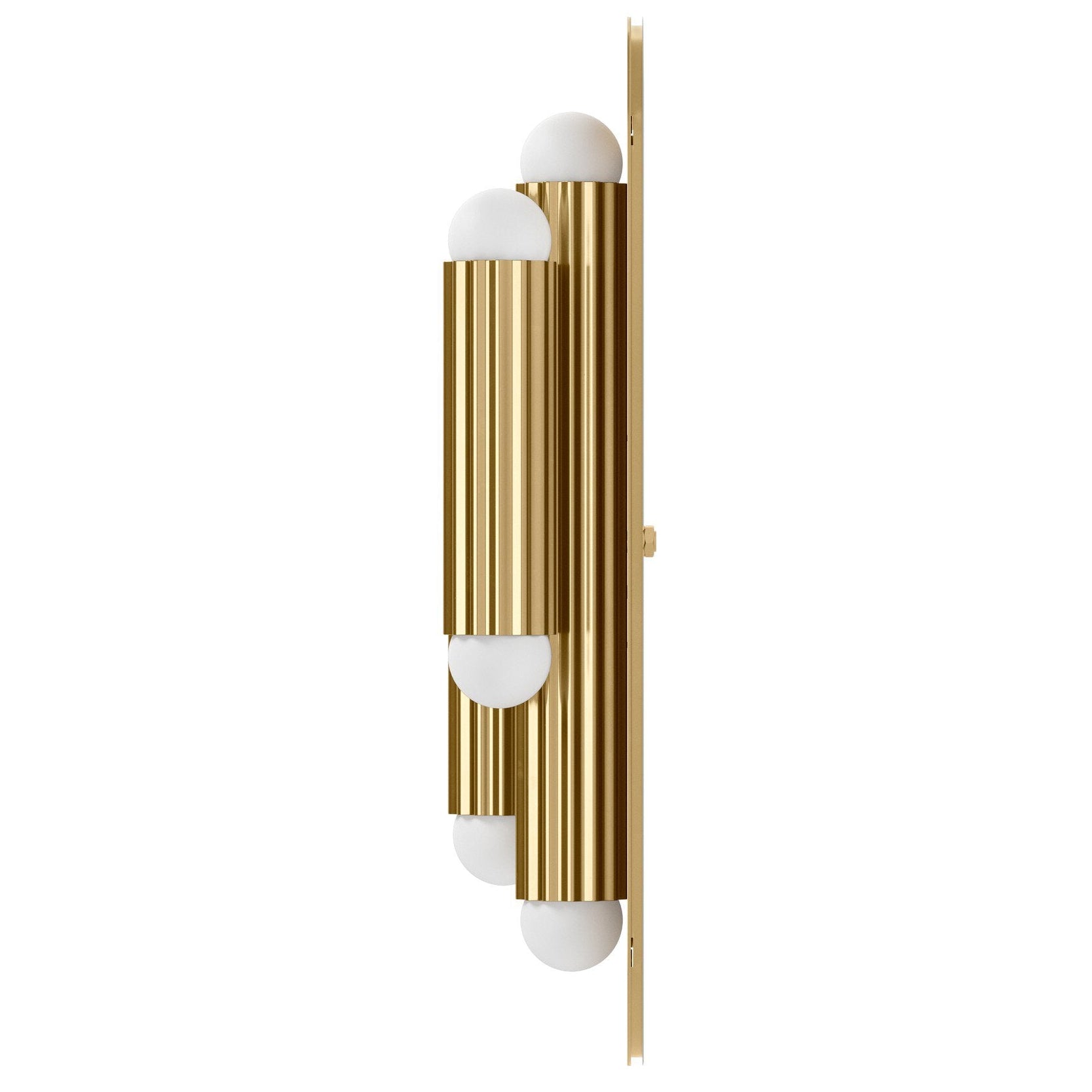 Four Hands Vesta Burnished Brass Triple Wall Sconce side view