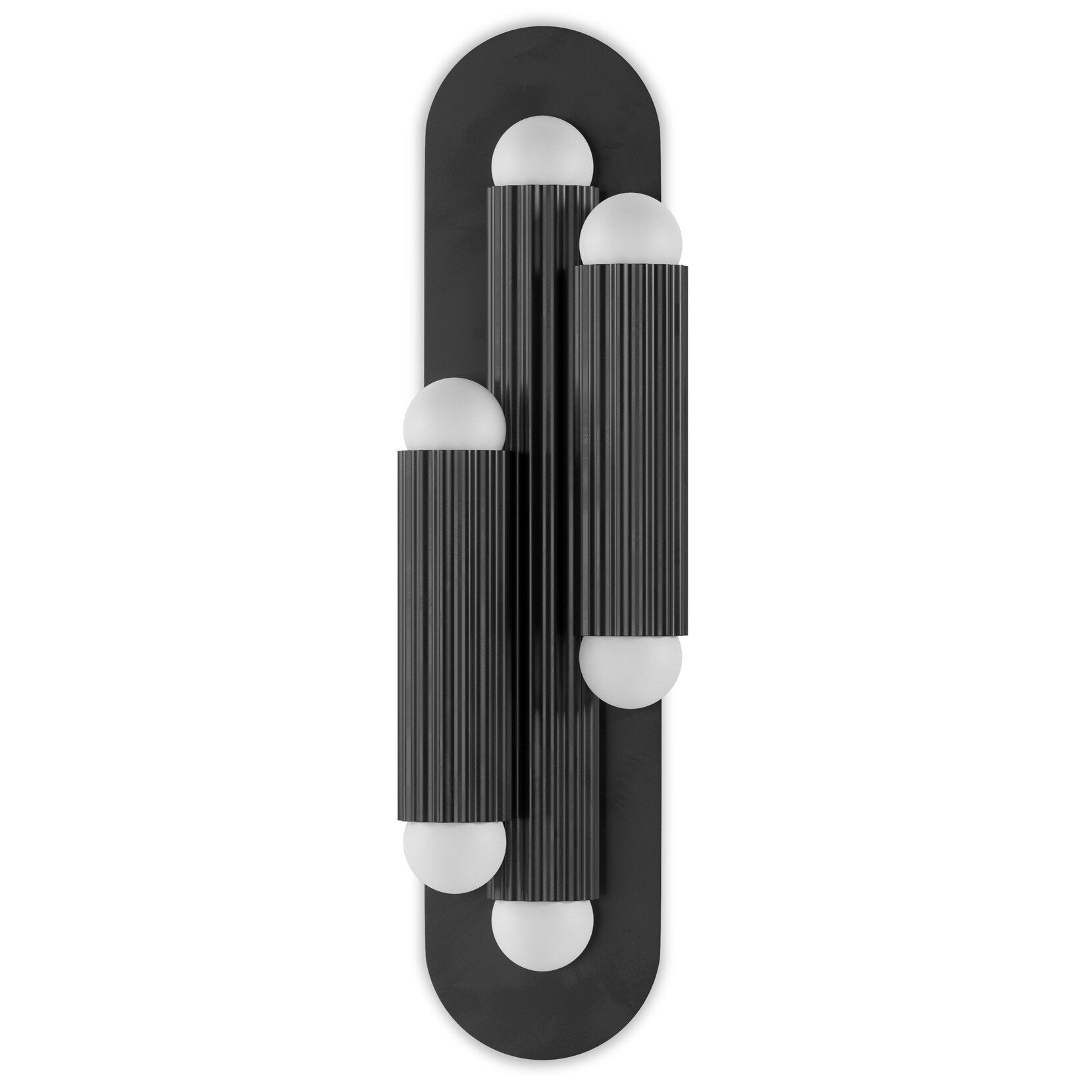 Four Hands Vesta Black Gunmetal Triple Wall Sconce front view