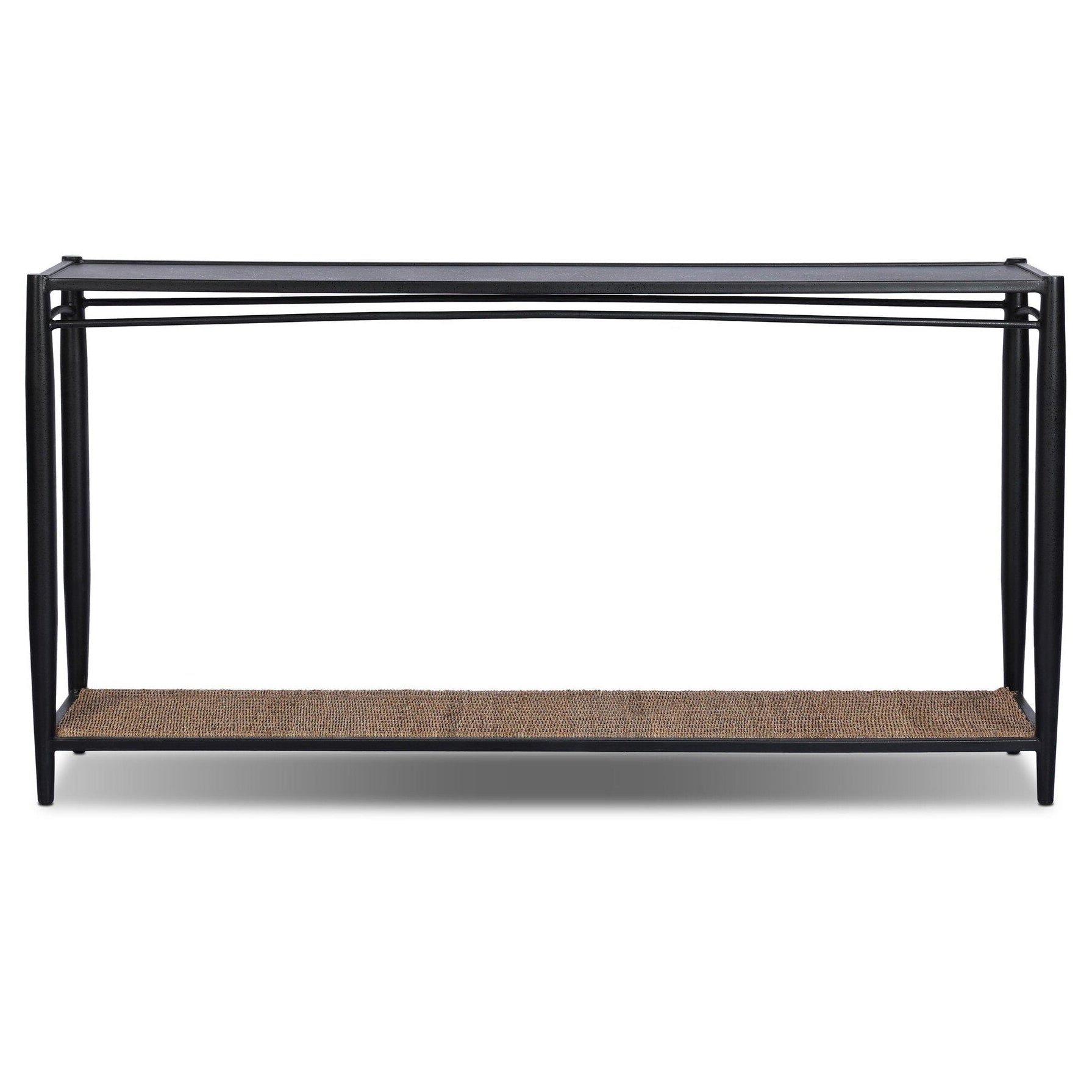 Four Hands Thalen Rough Iron Console Table back view