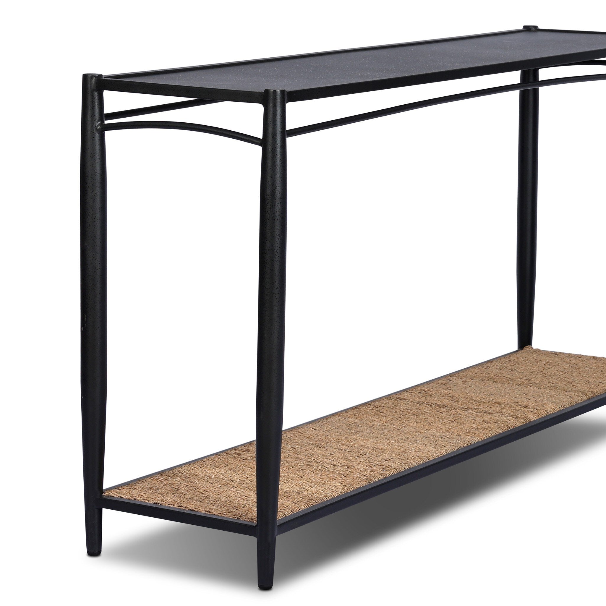 Four Hands Thalen Rough Iron Console Table close-up detail