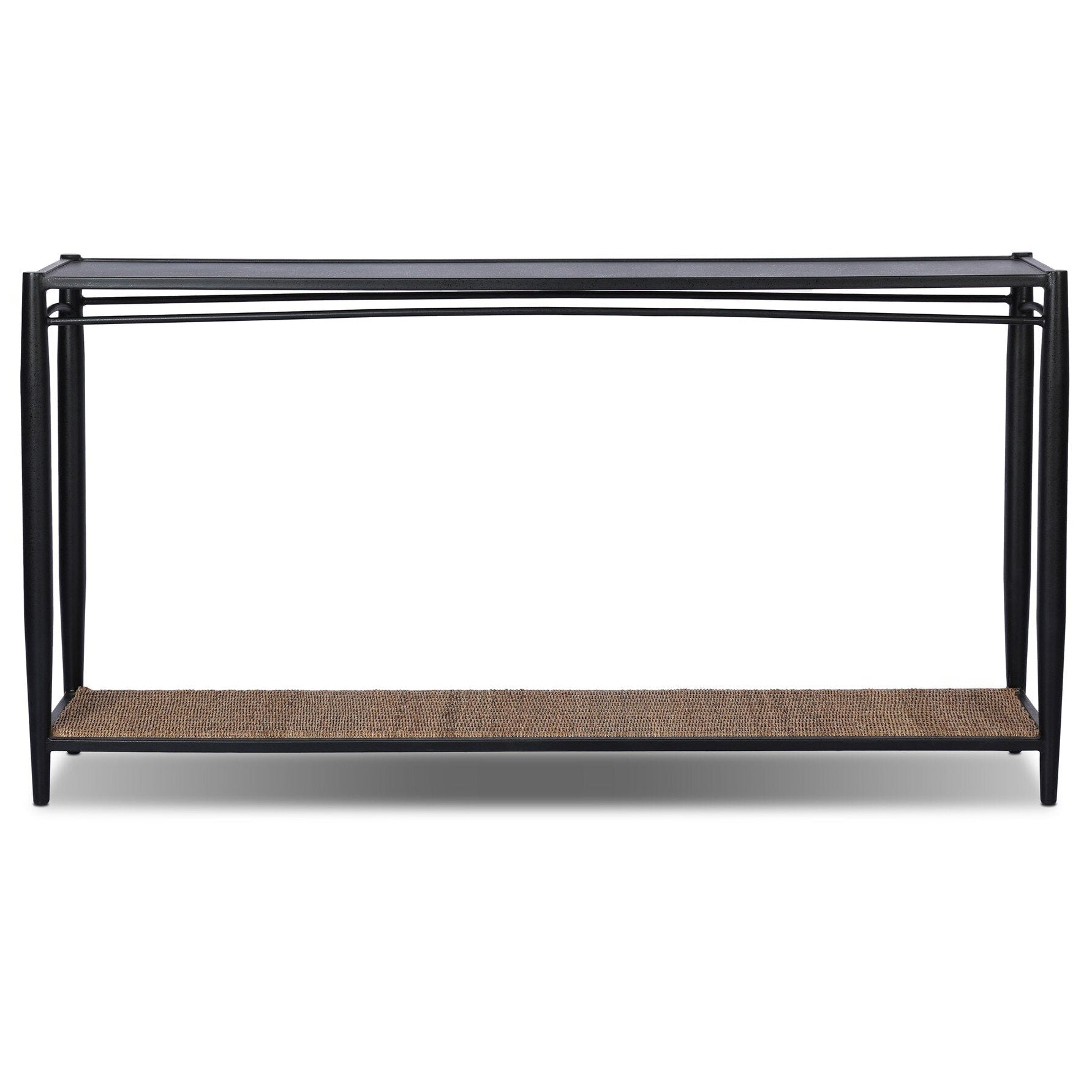 Four Hands Thalen Rough Iron Console Table front view