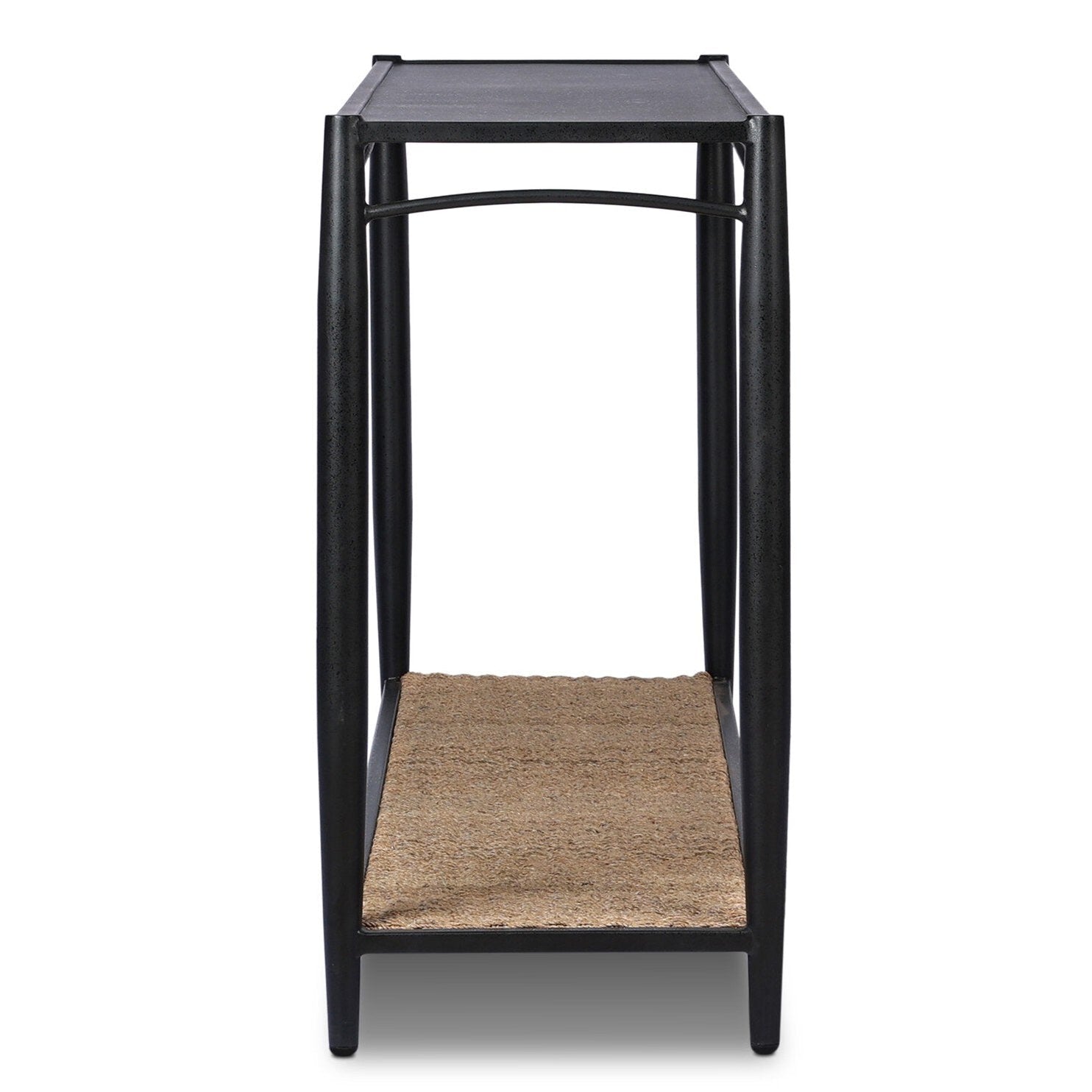 Four Hands Thalen Rough Iron Console Table side view