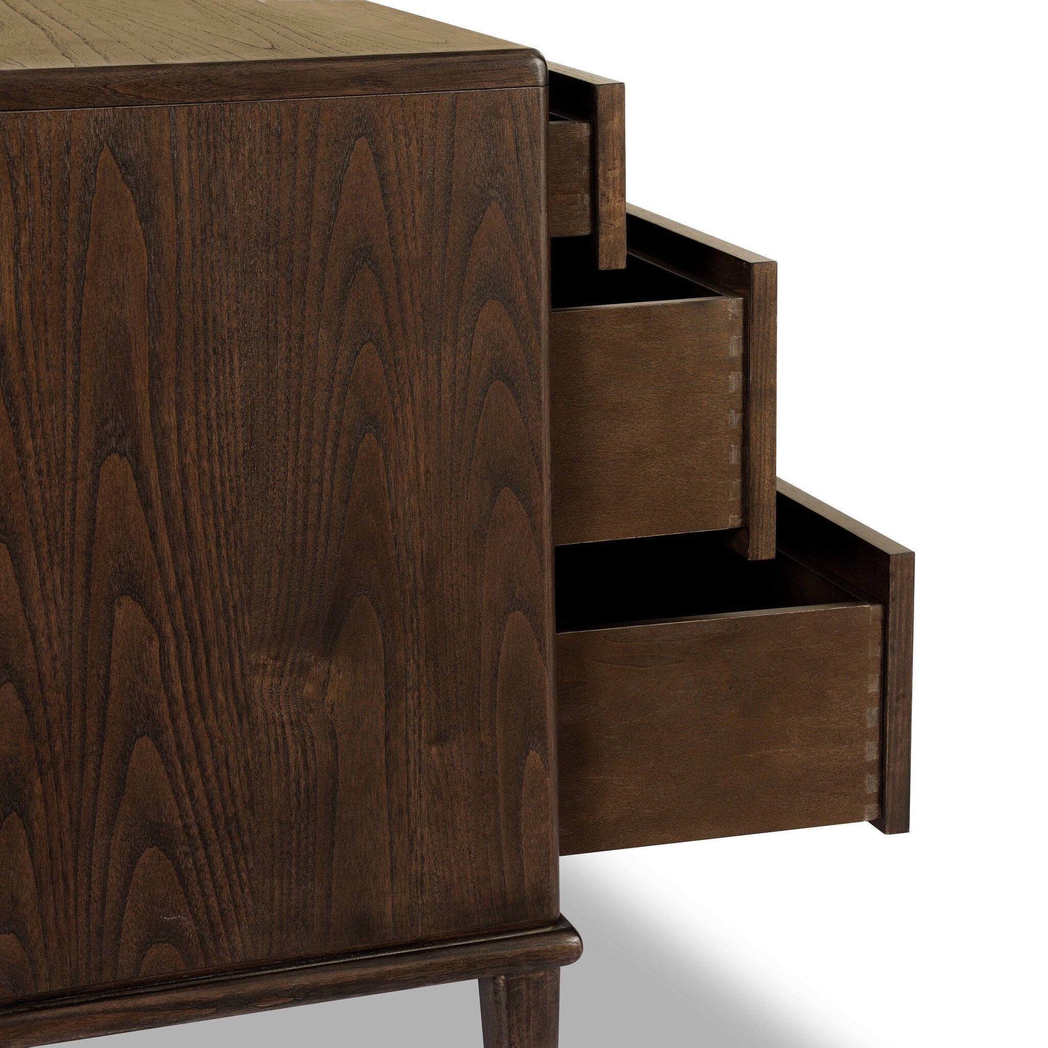 Four Hands Zaria Dark Brown Sungkai 6 Drawer Dresser texture close-up