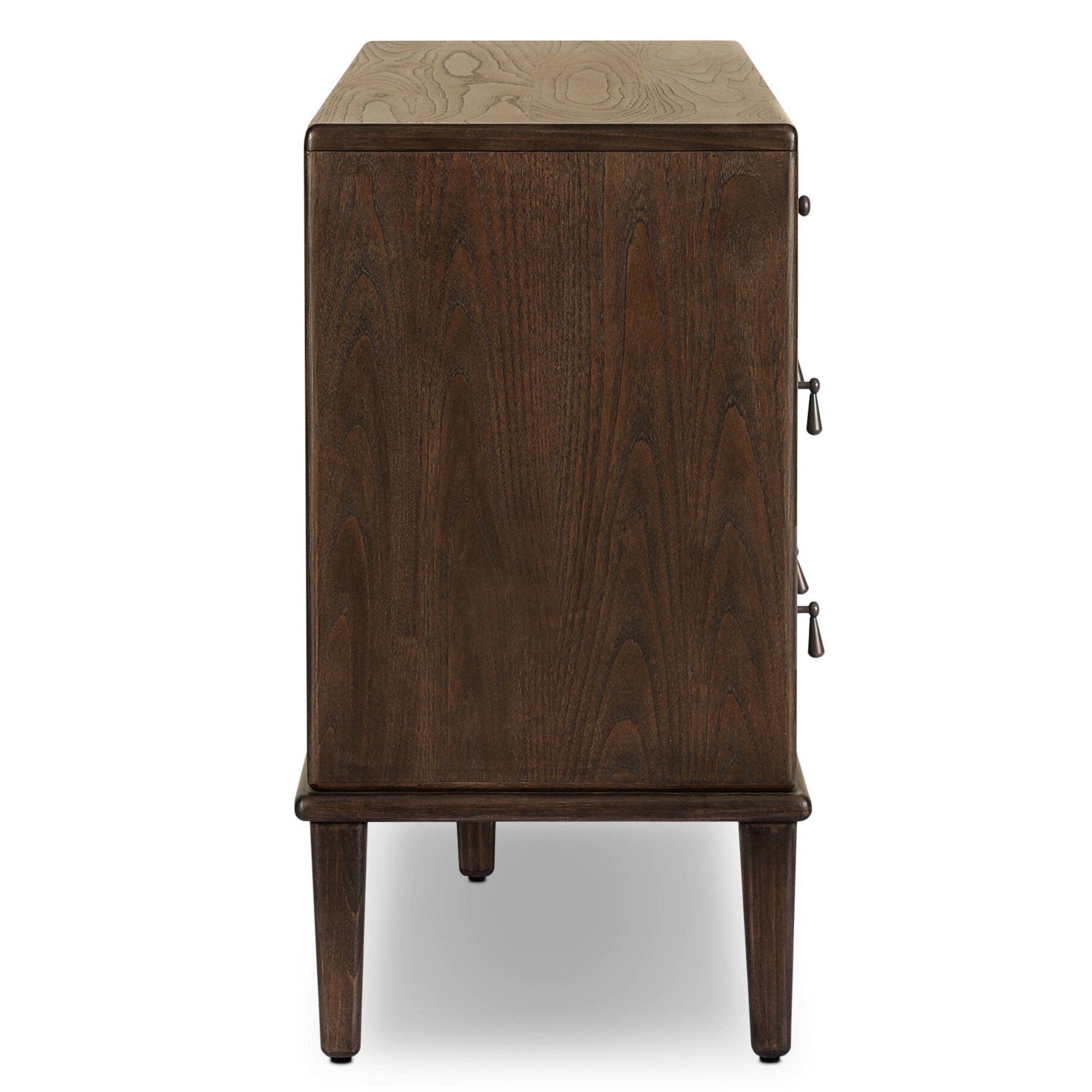 Four Hands Zaria Dark Brown Sungkai 6 Drawer Dresser side view