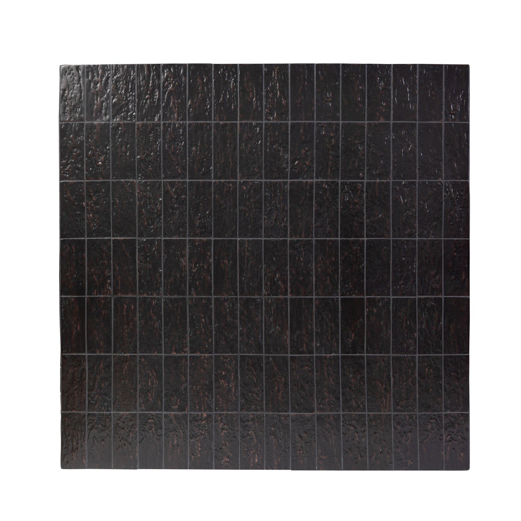 Four Hands Tanik Textured Brown Tile Coffee Table — top-down view