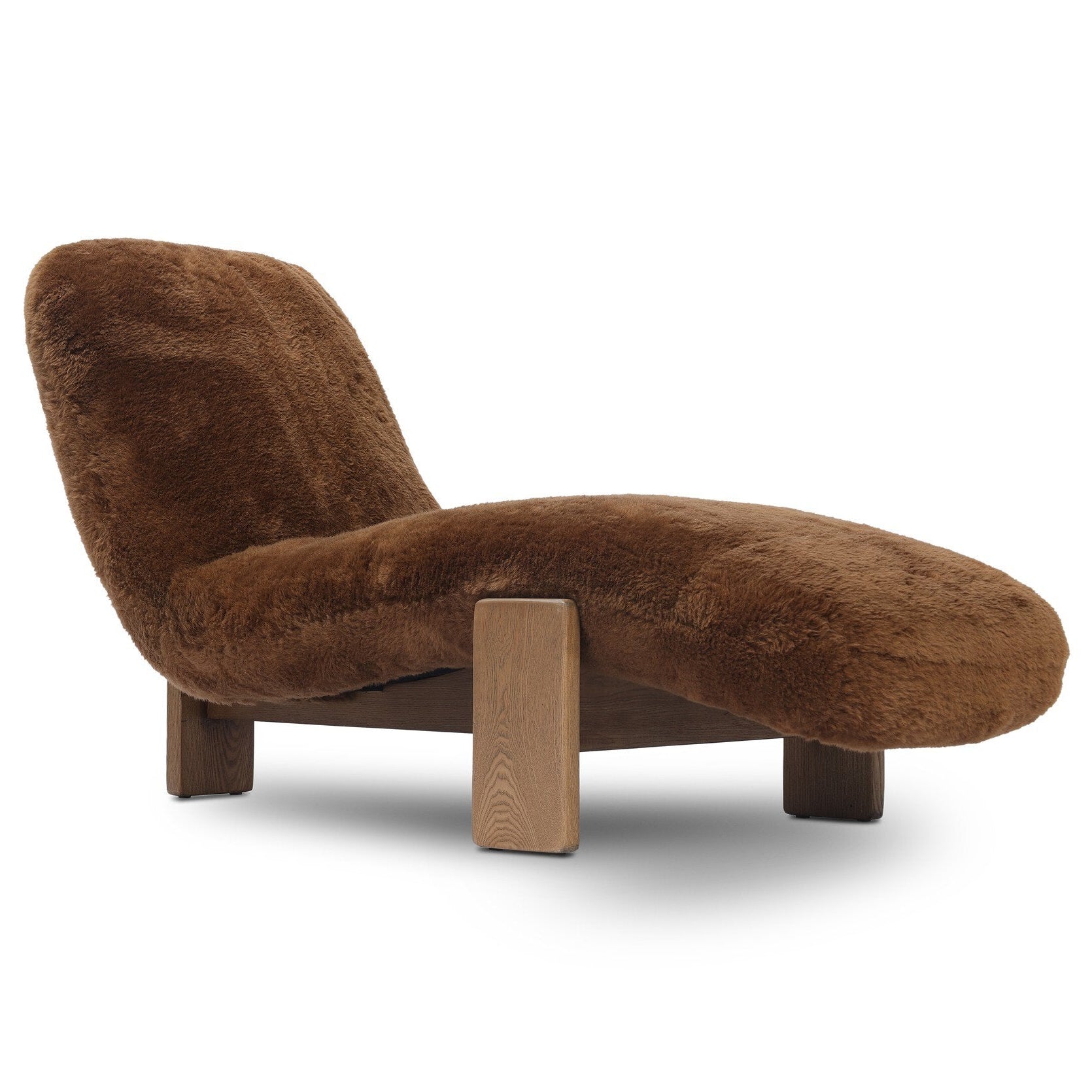 Four Hands Rivas Ochre Shearling Chaise — edge and joinery detail