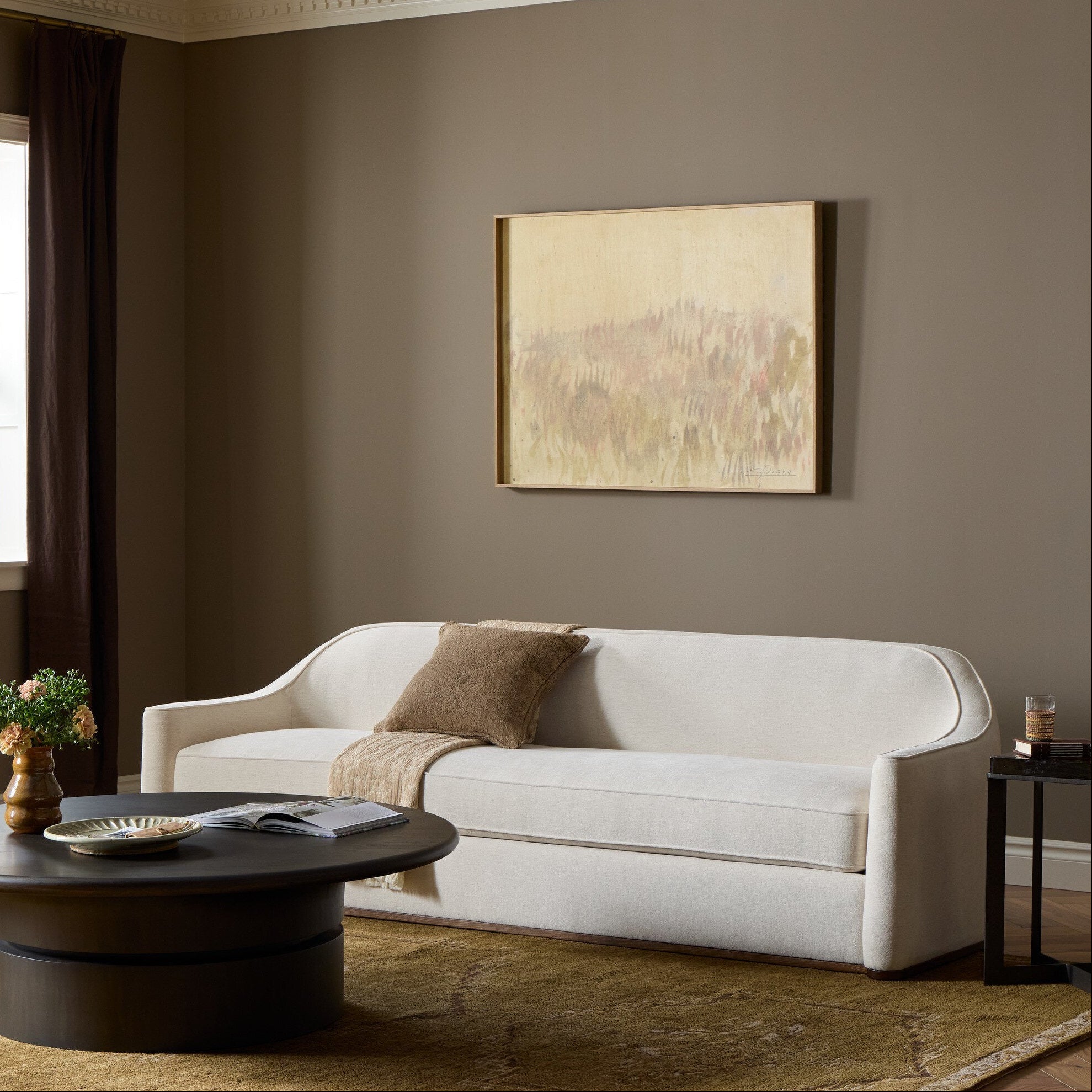 Four Hands Chella Laughlin Bone Sofa — in a styled room setting