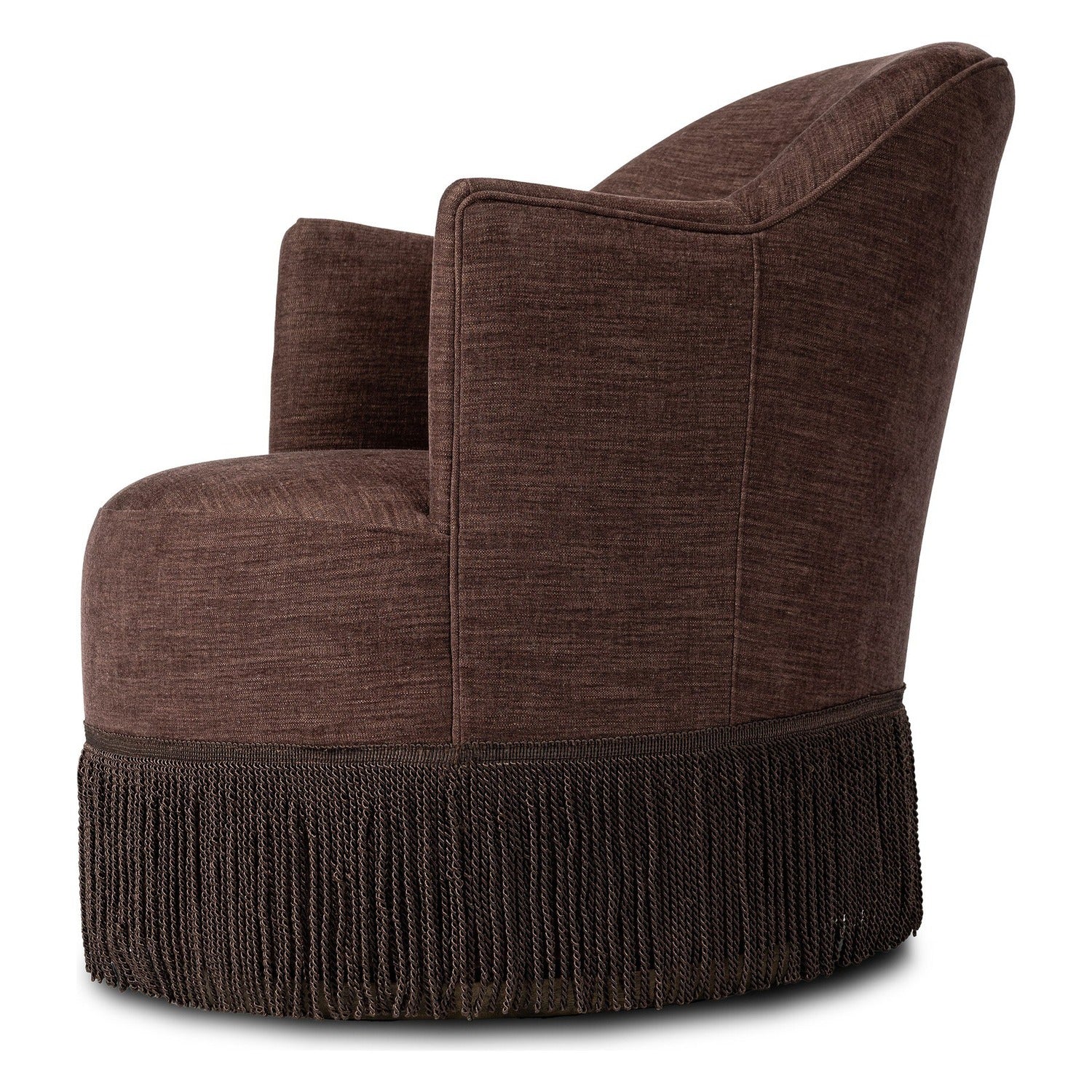 Four Hands Aurora Laughlin Plum Fringe Swivel Chair