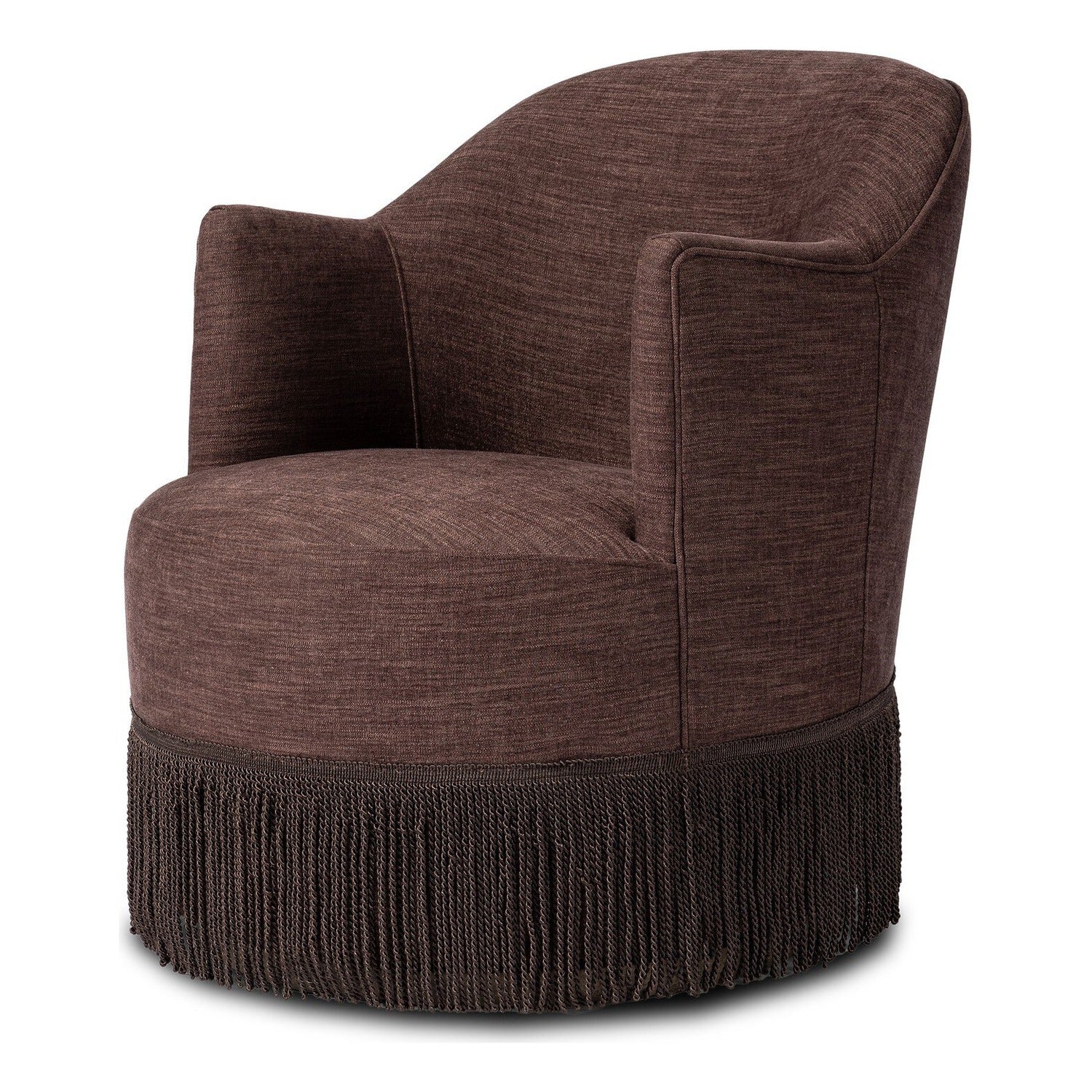 Four Hands Aurora Laughlin Plum Fringe Swivel Chair