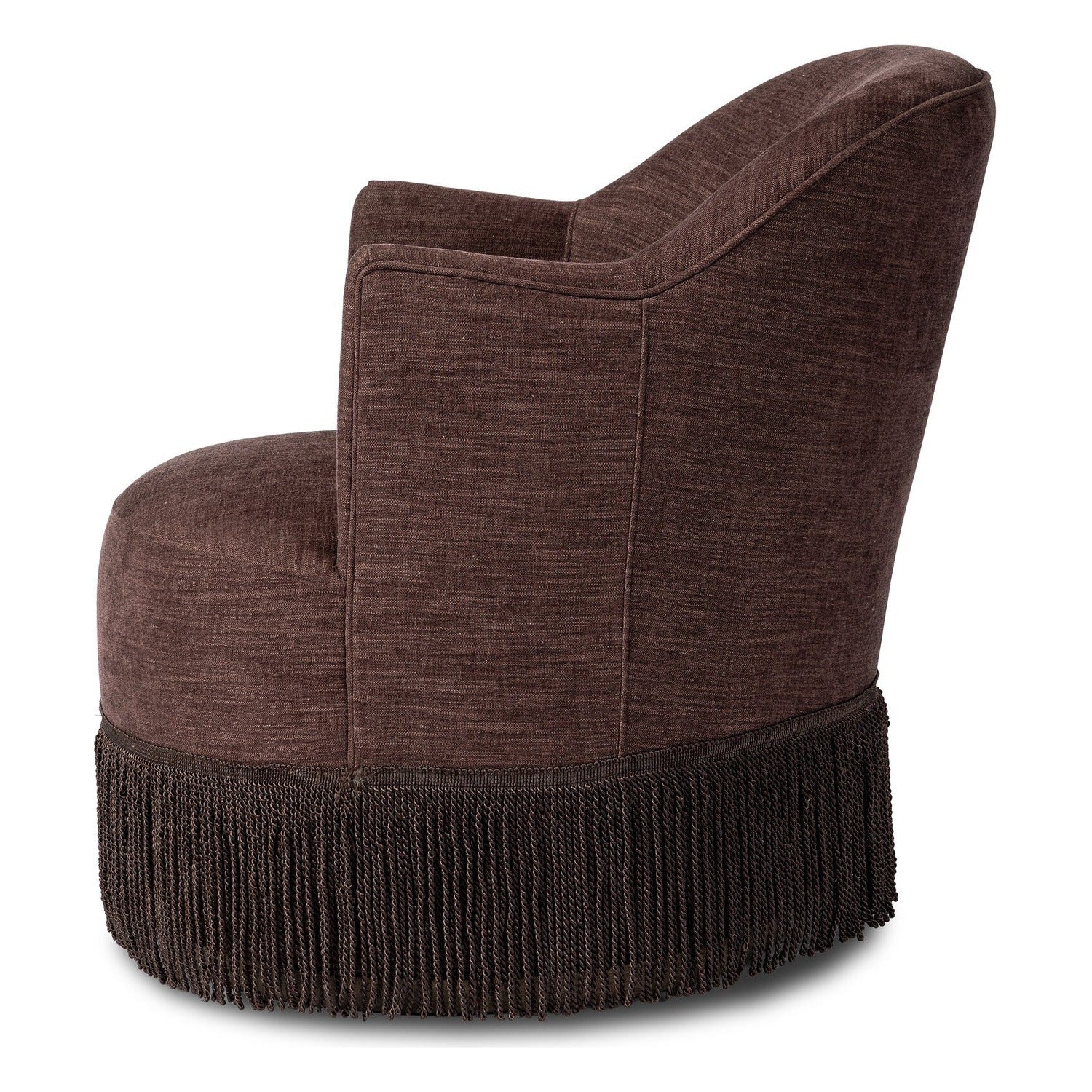 Four Hands Aurora Laughlin Plum Fringe Swivel Chair