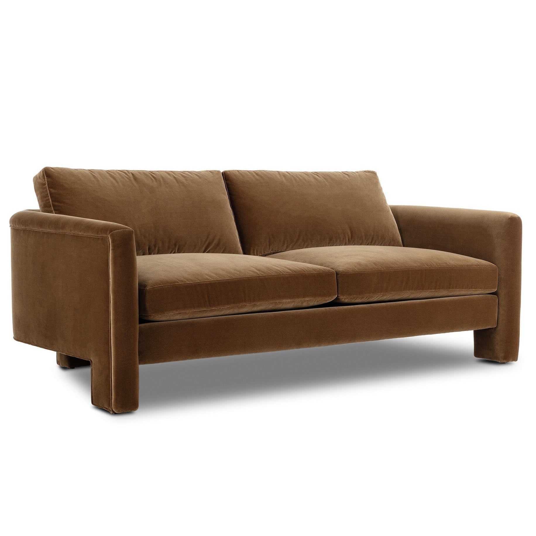 Four Hands Katya Surrey Ochre 80in Sofa — styled view