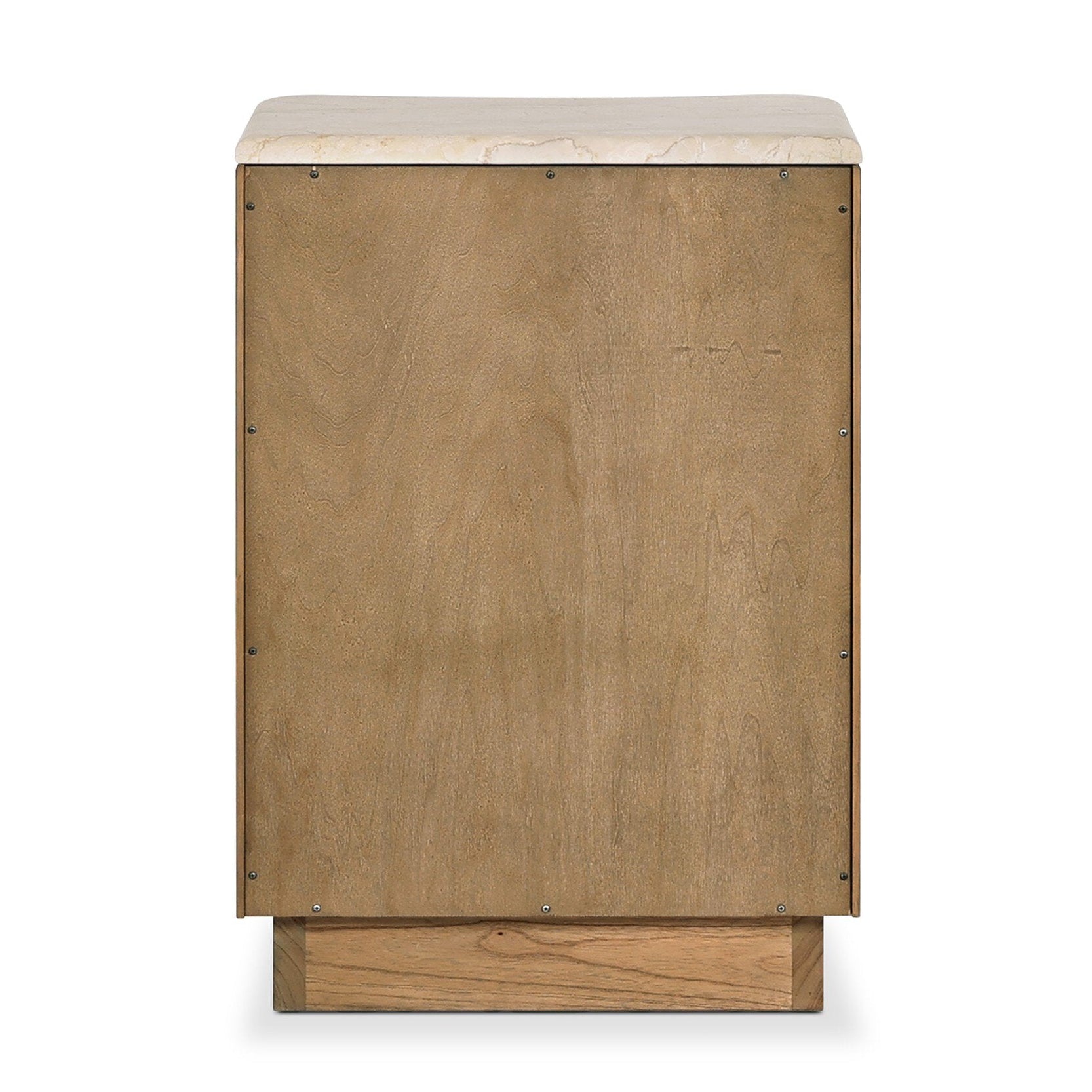 Four Hands Boa Cream Marble Small Nightstand — back view