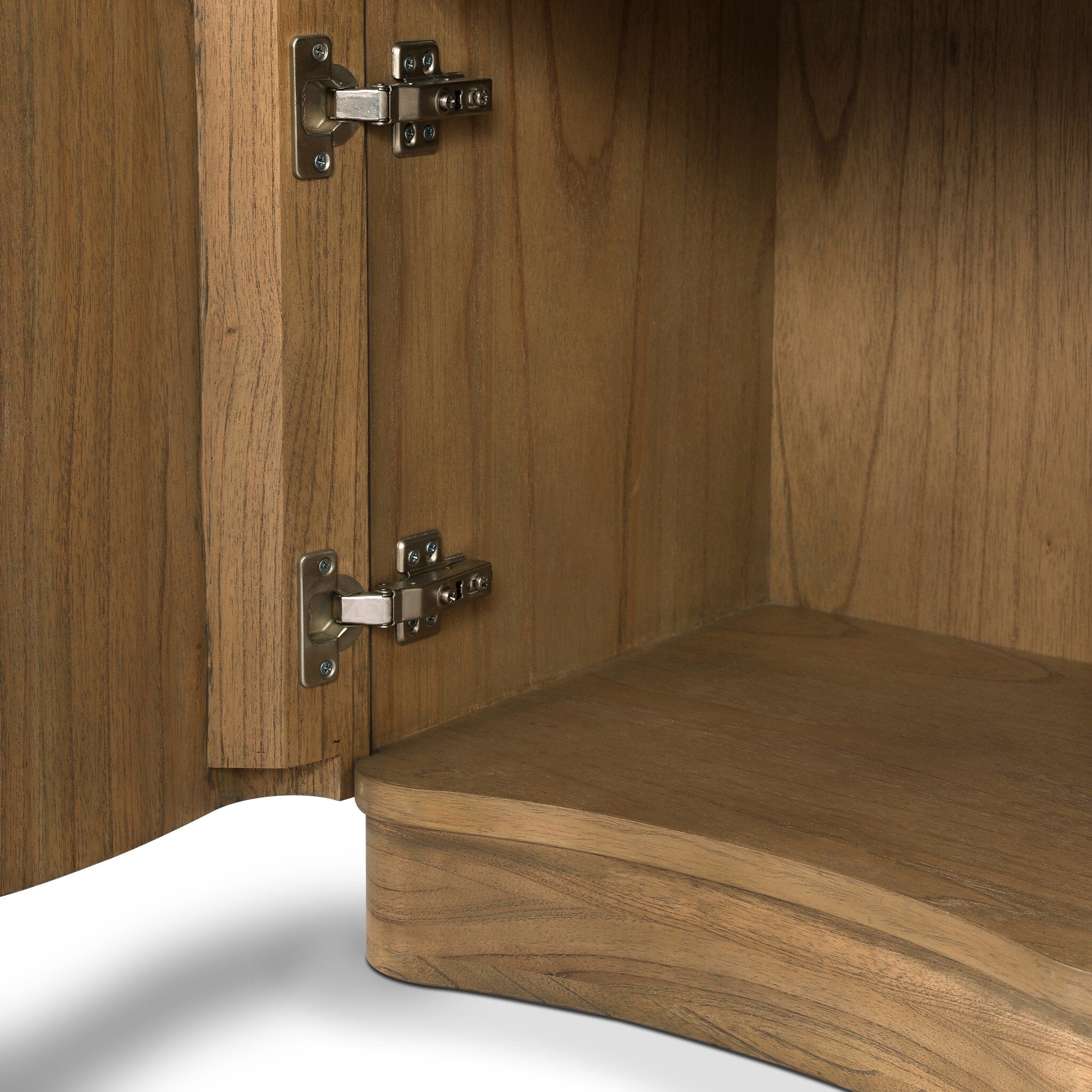 Four Hands Boa Cream Marble Small Nightstand — close-up of the surface