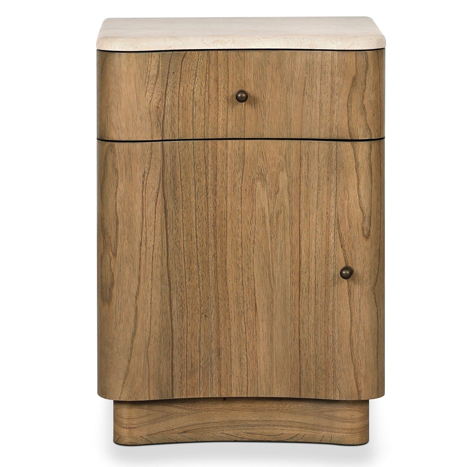 Four Hands Boa Cream Marble Small Nightstand — front view
