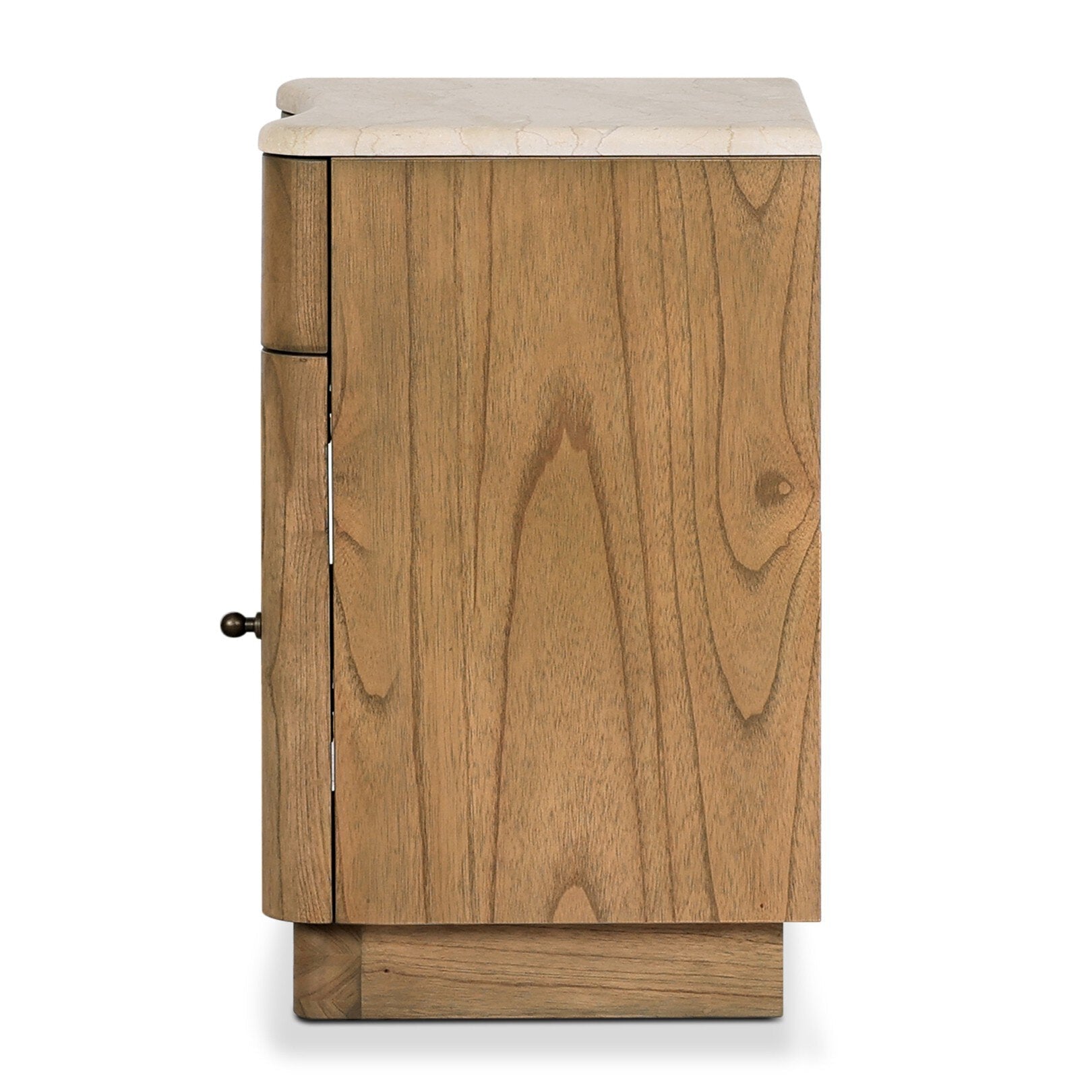 Four Hands Boa Cream Marble Small Nightstand — side view
