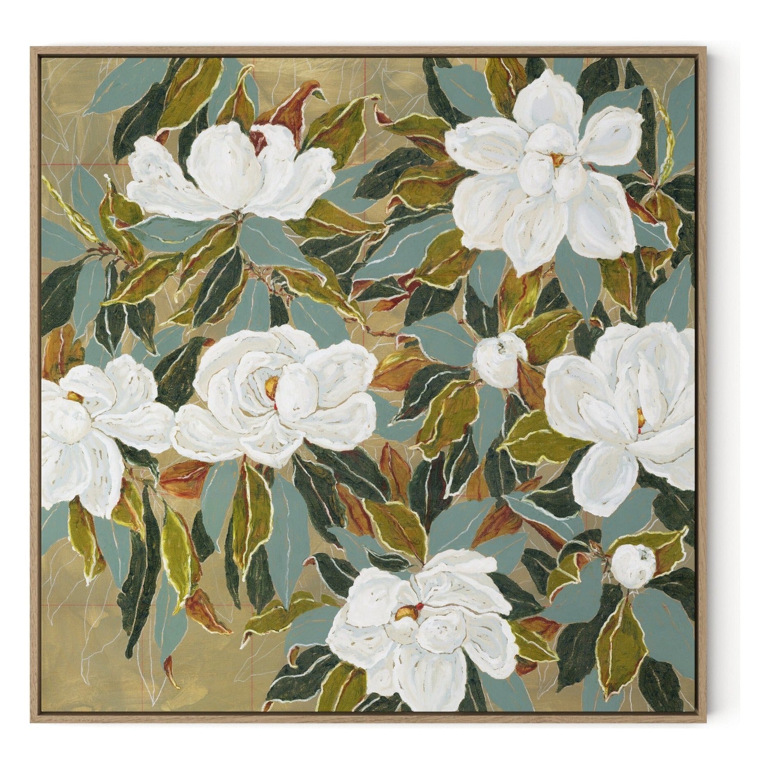 Four Hands x Laurel-Dawn Latshaw Magnolia V Grain White Framed Art
