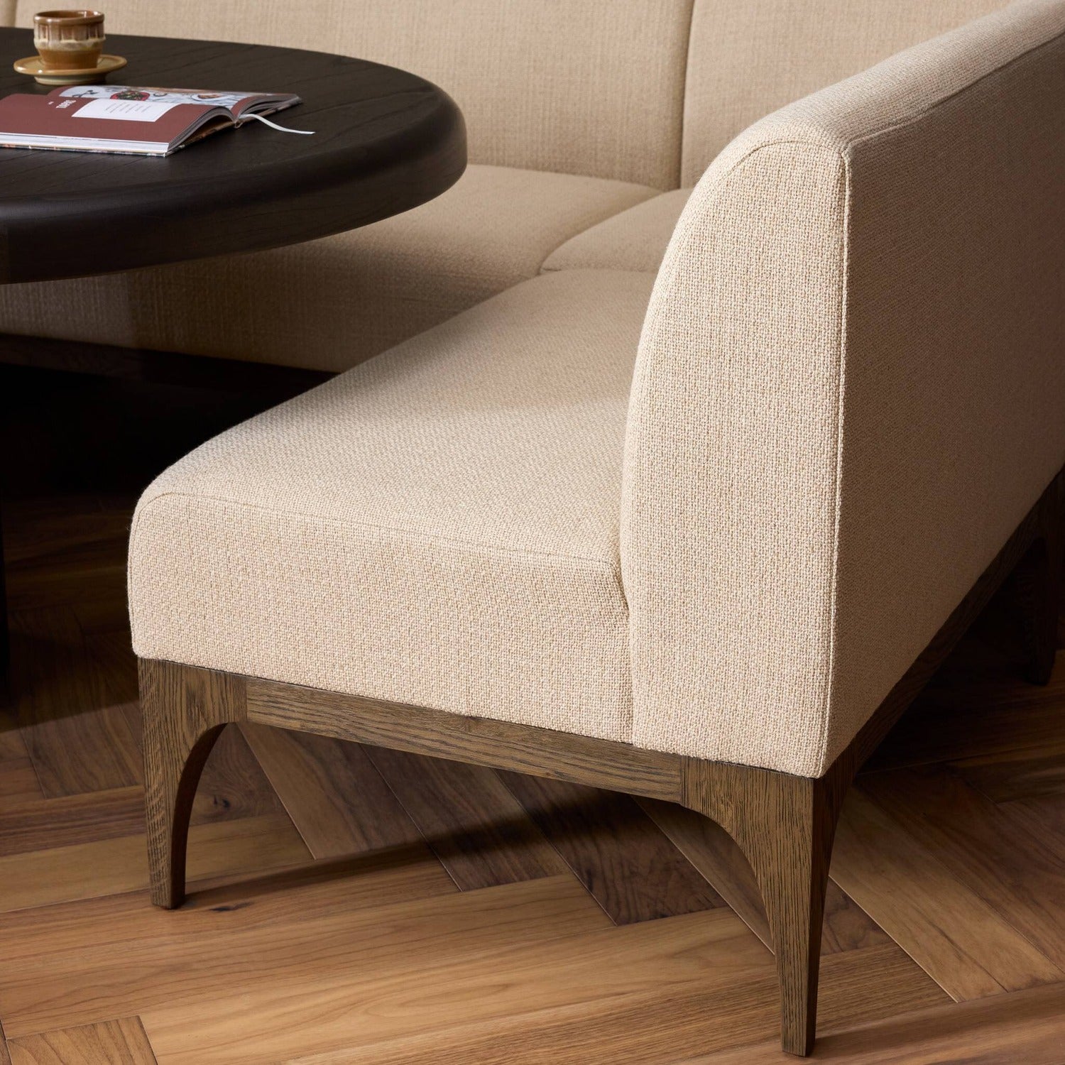 Four Hands Ellington Irving Taupe 105in U-Shape Dining Banquette