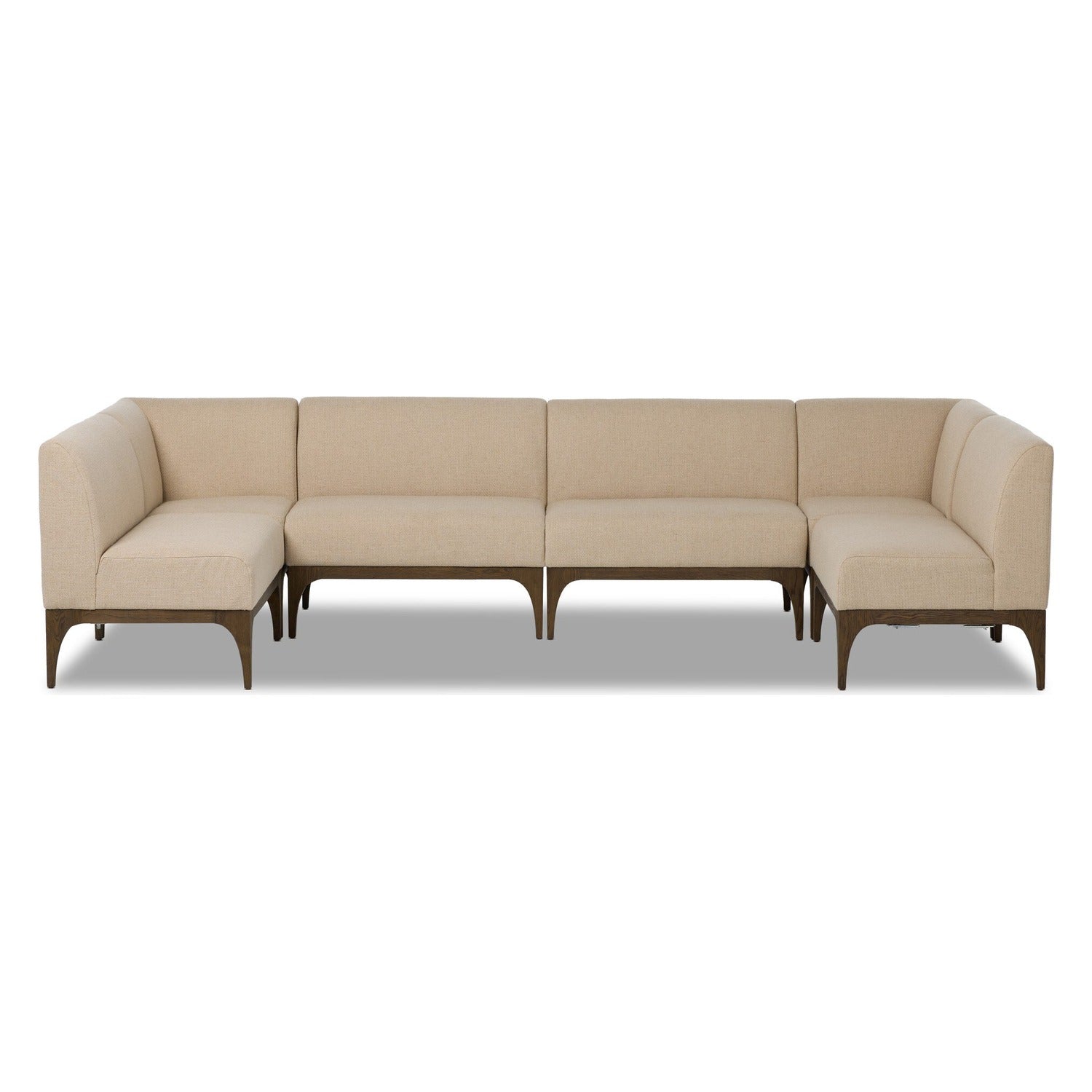 Four Hands Ellington Irving Taupe 133in U-Shape Dining Banquette