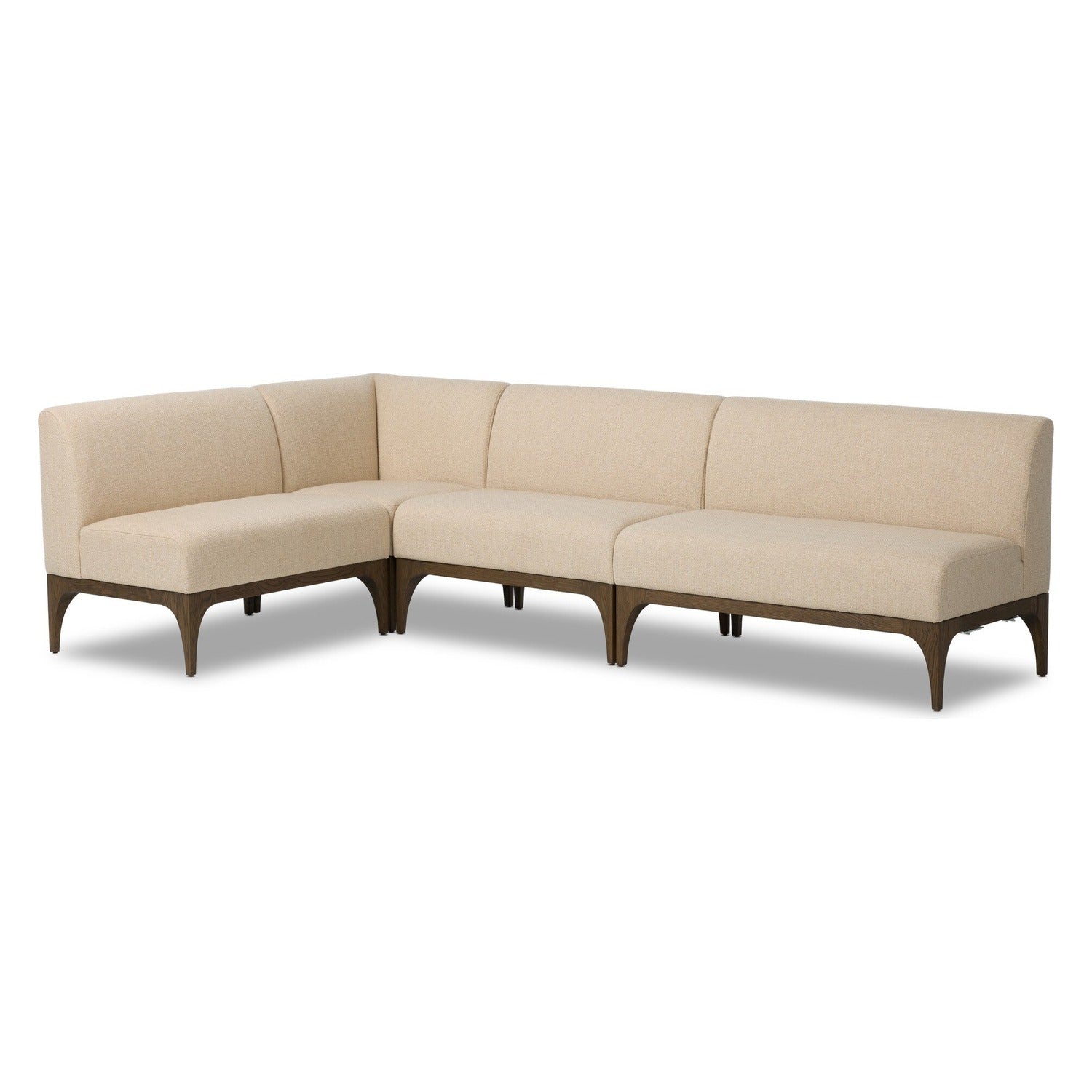 Four Hands Ellington Irving Taupe 115.5in L-Shape Dining Banquette
